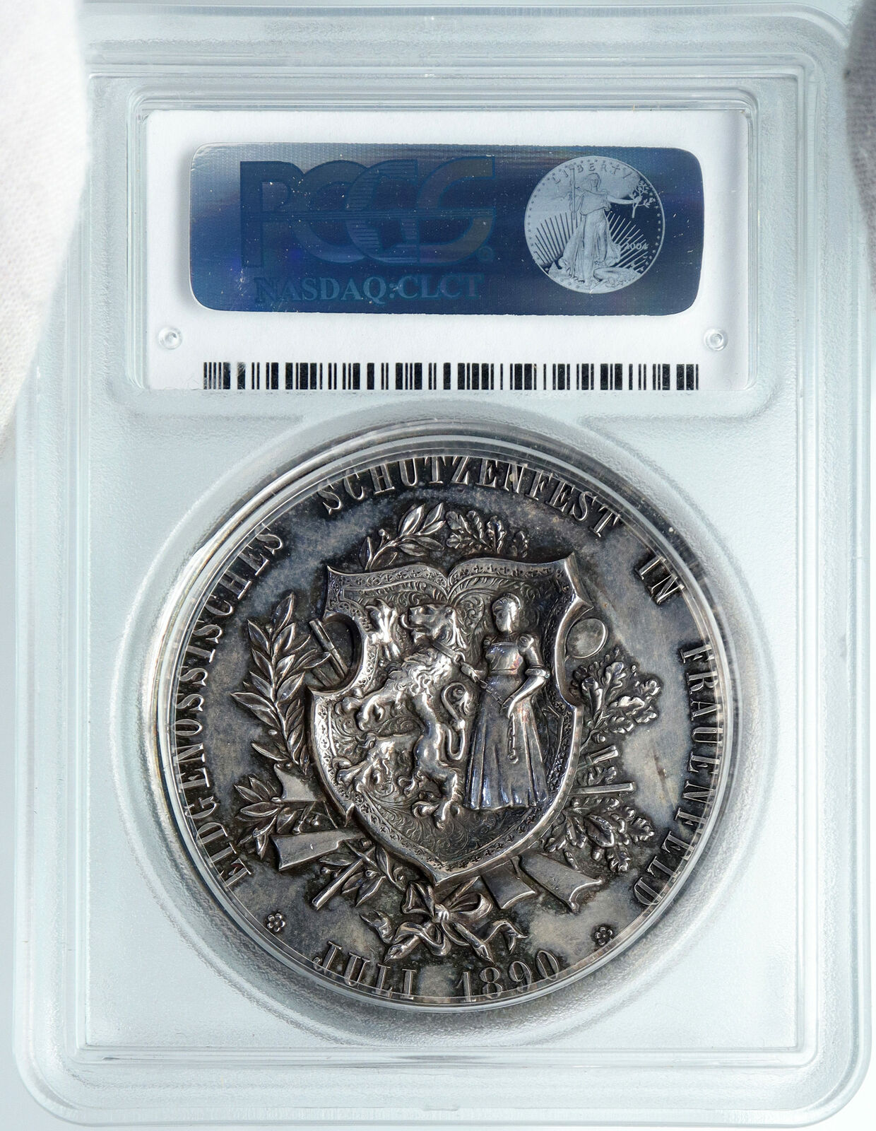 1890 SWITZERLAND Frauenfeld Shooting Festival OLD Swiss Silver Medal PCGS i88867