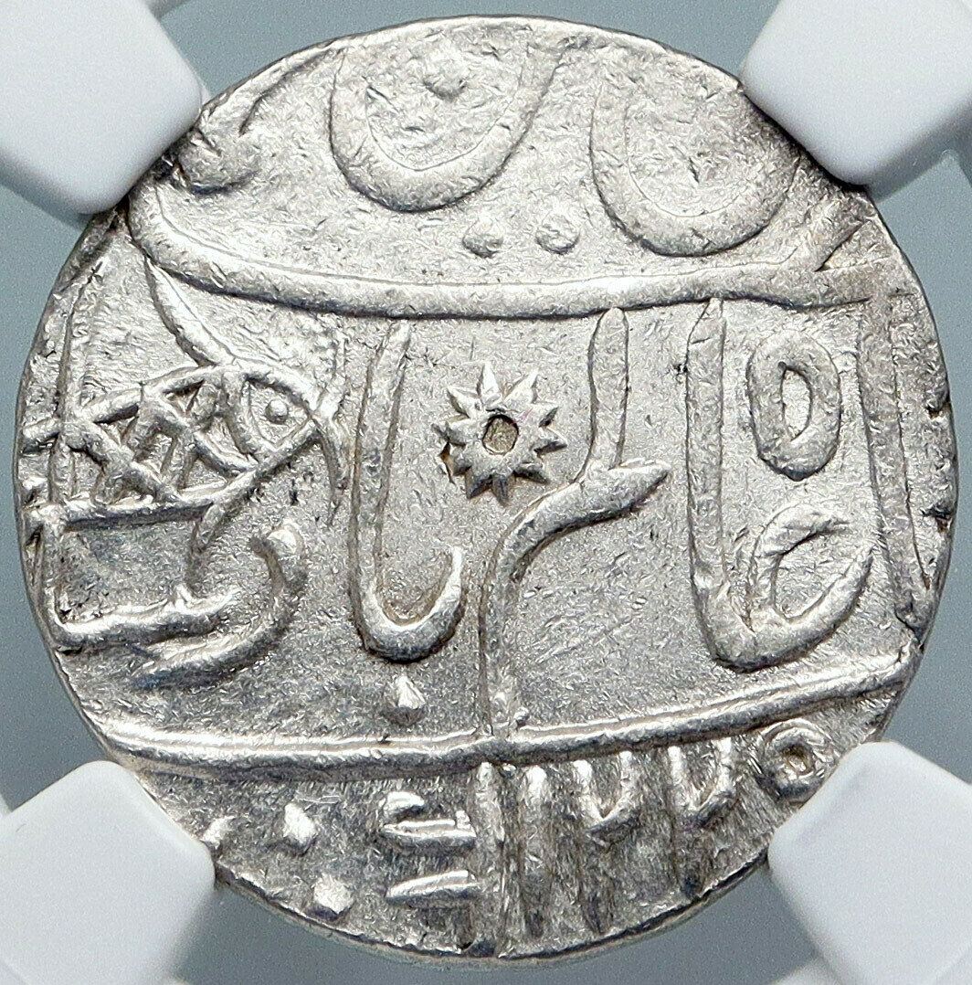 1749 (FE 1229) INDIA BRITISH Bombay Presidency OLD Silver RUPEE Coin NGC i88864