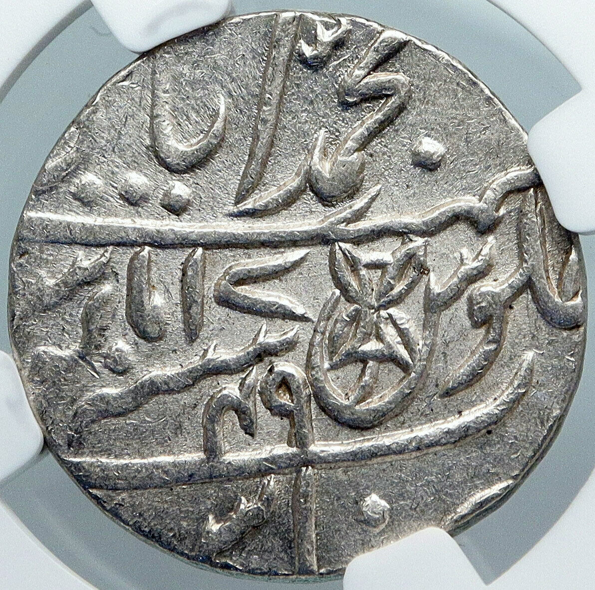 1749 (FE 1229) INDIA BRITISH Bombay Presidency OLD Silver RUPEE Coin NGC i88864