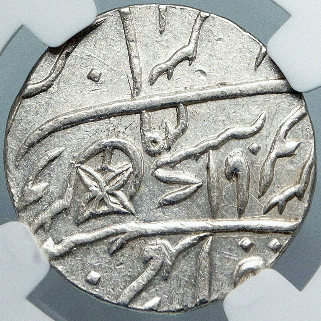 1749 (FE 1229) INDIA BRITISH Bombay Presidency OLD Silver RUPEE Coin NGC i88862