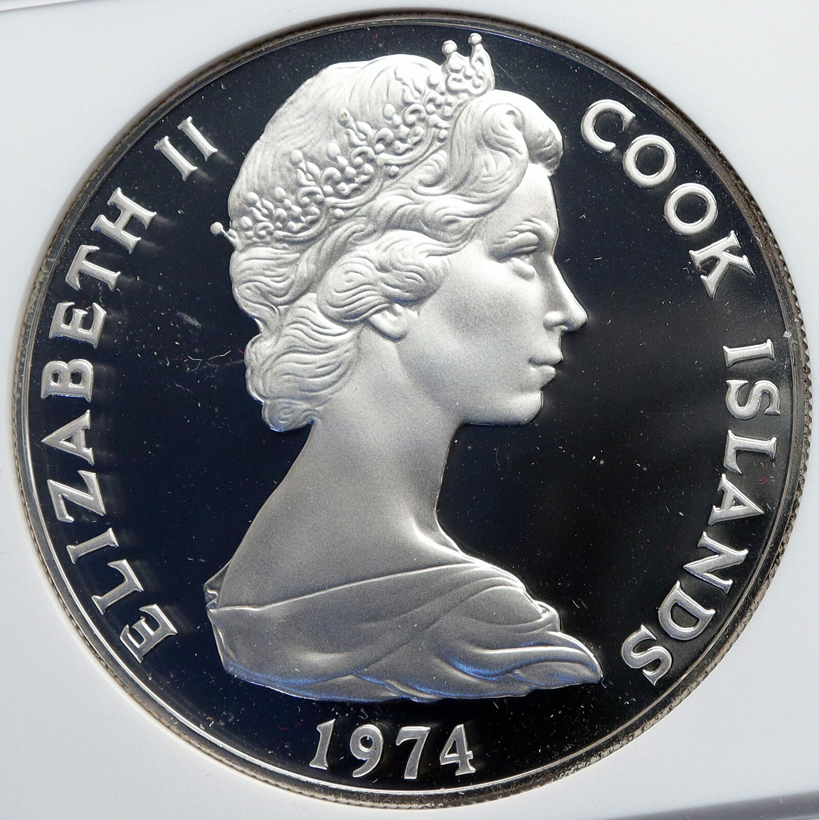 1974 COOK ISLANDS Elizabeth II James Cook PF Silver 7 1/2 Dollar Coin NGC i88916