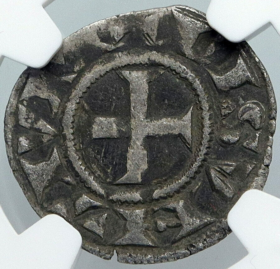 1200AD FRANCE Archbishopric BESANCON Old Silver Denier Medieval NGC Coin i88923