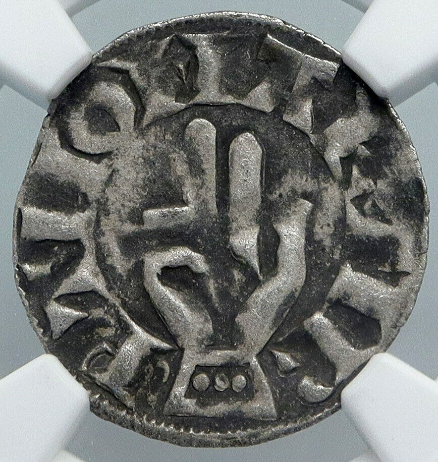 1200AD FRANCE Archbishopric BESANCON Old Silver Denier Medieval NGC Coin i88922