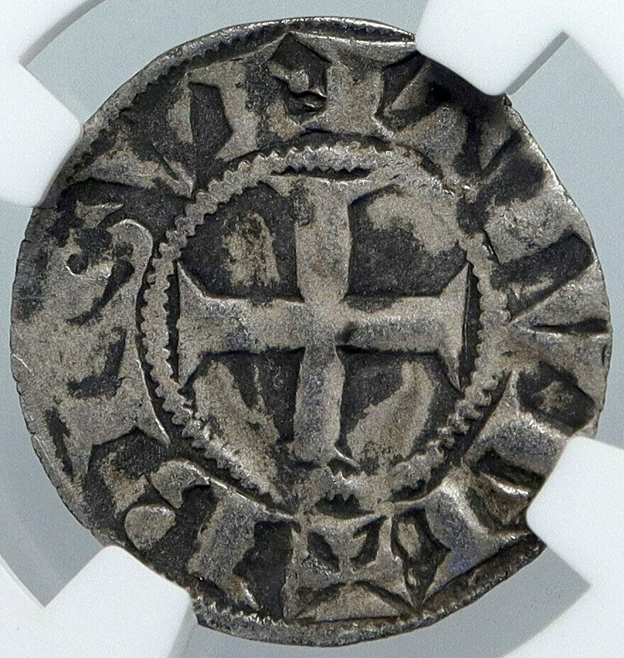 1200AD FRANCE Archbishopric BESANCON Old Silver Denier Medieval NGC Coin i88922