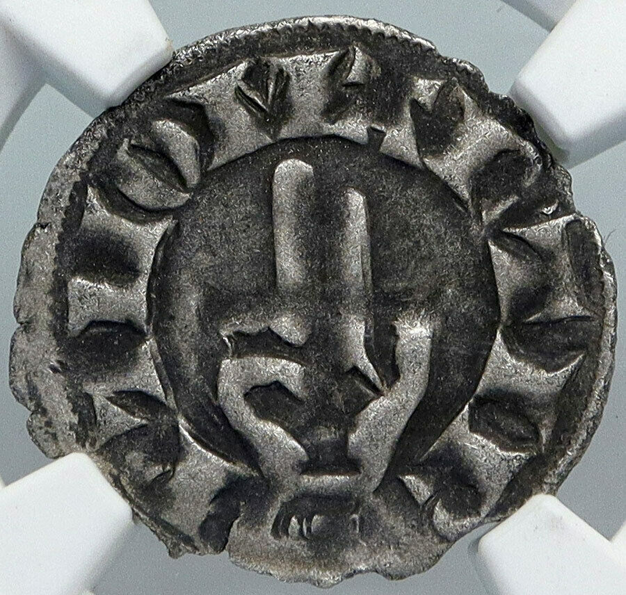 1200AD FRANCE Archbishopric BESANCON Old Silver Denier Medieval NGC Coin i88926