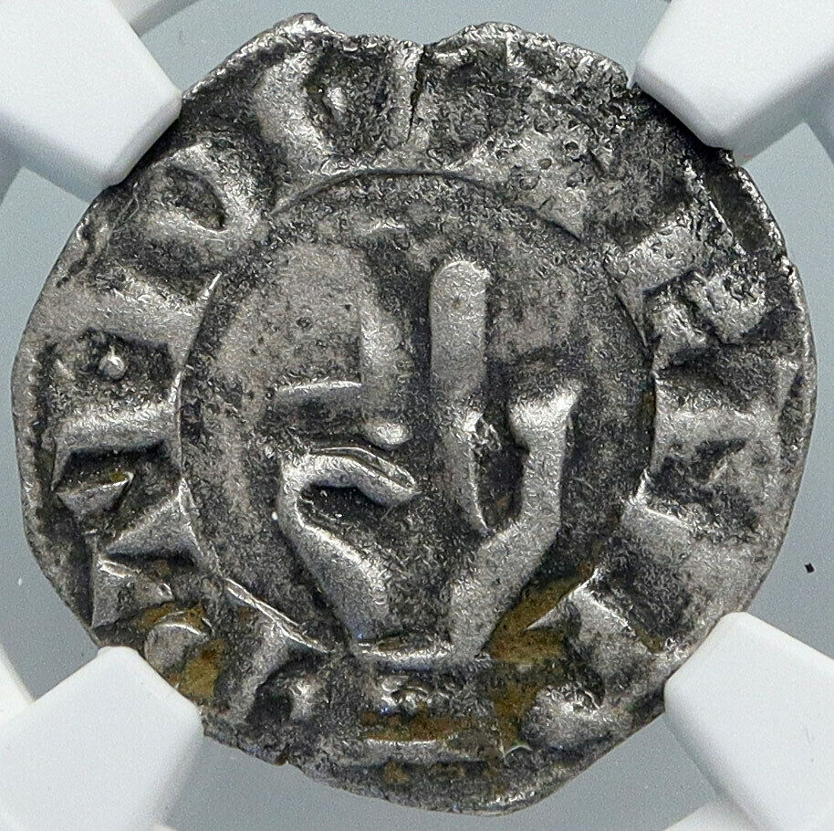 1200AD FRANCE Archbishopric BESANCON Old Silver Denier Medieval NGC Coin i88925