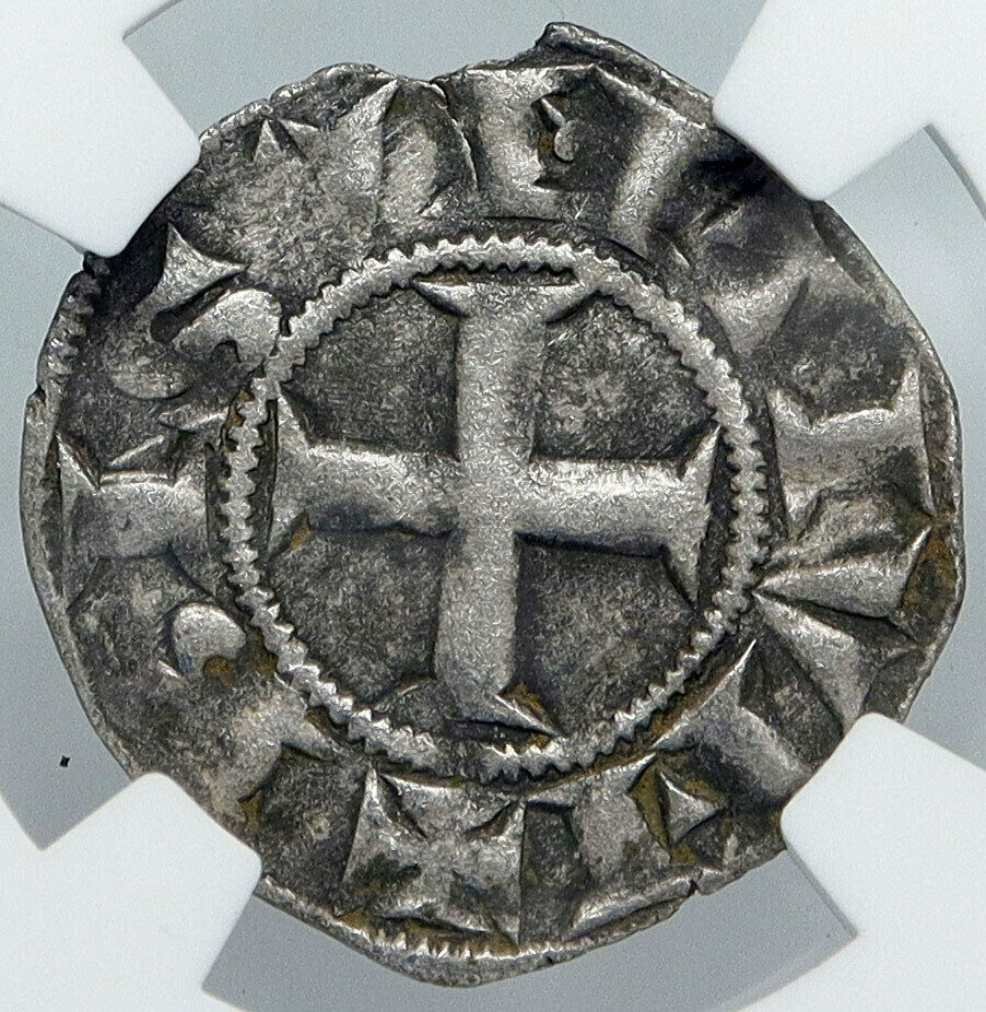 1200AD FRANCE Archbishopric BESANCON Old Silver Denier Medieval NGC Coin i88925