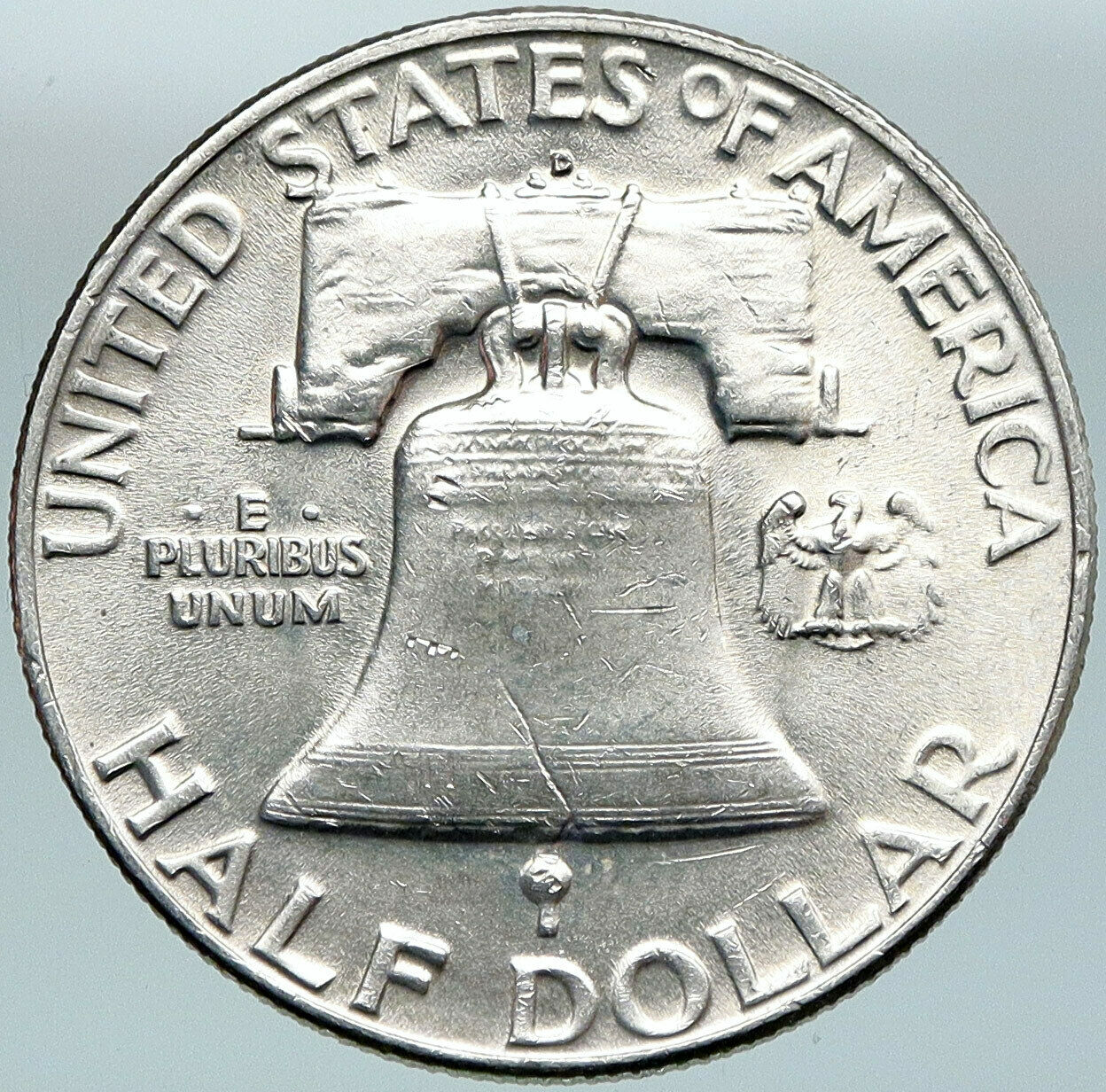 1952 USA Benjamin Franklin w LIBERTY BELL Vintage Silver Half Dollar Coin i88283