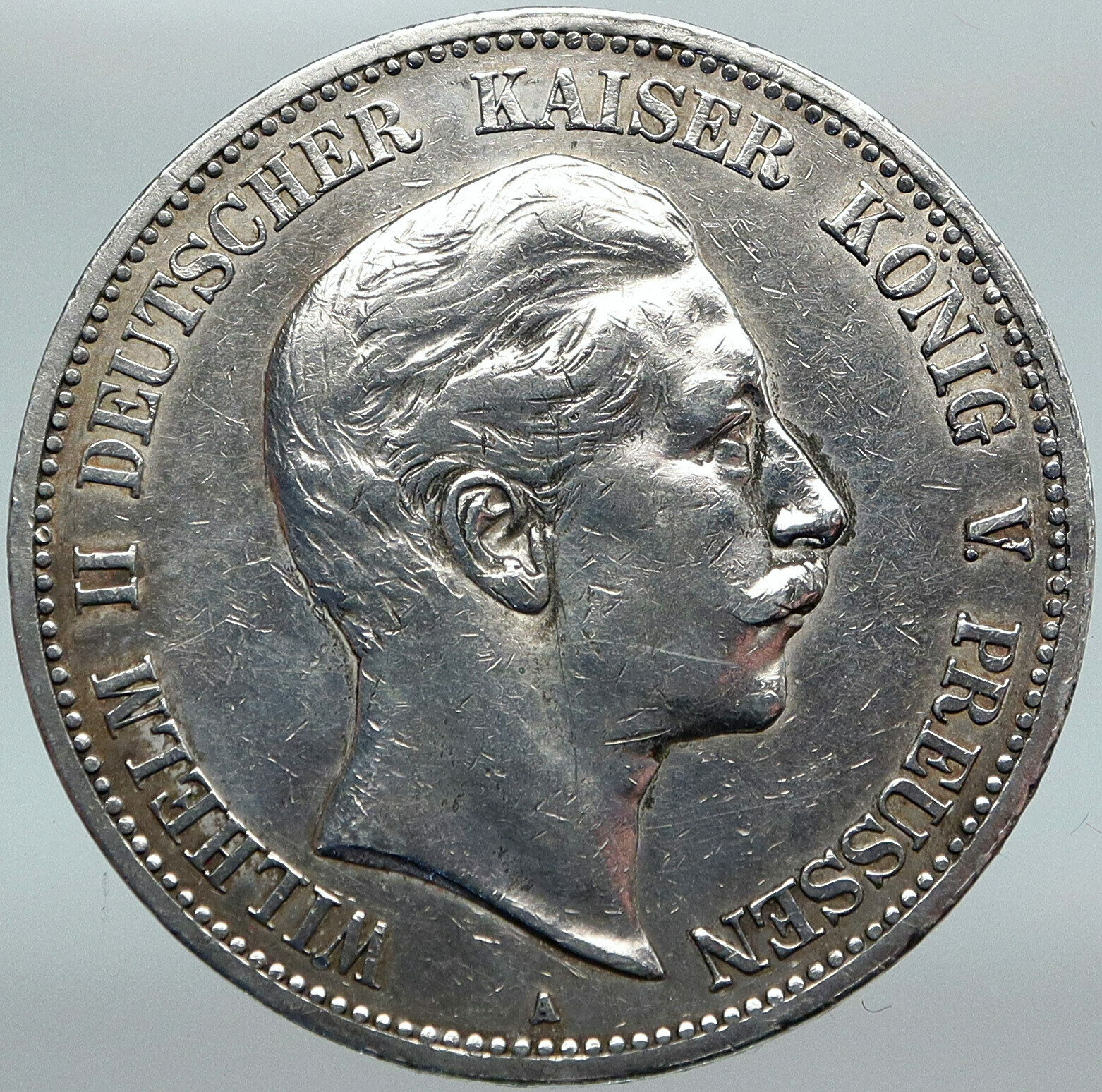 1903 GERMANY GERMAN STATES PRUSSIA WILHELM II Genuine Silver 5 Mark Coin i88272