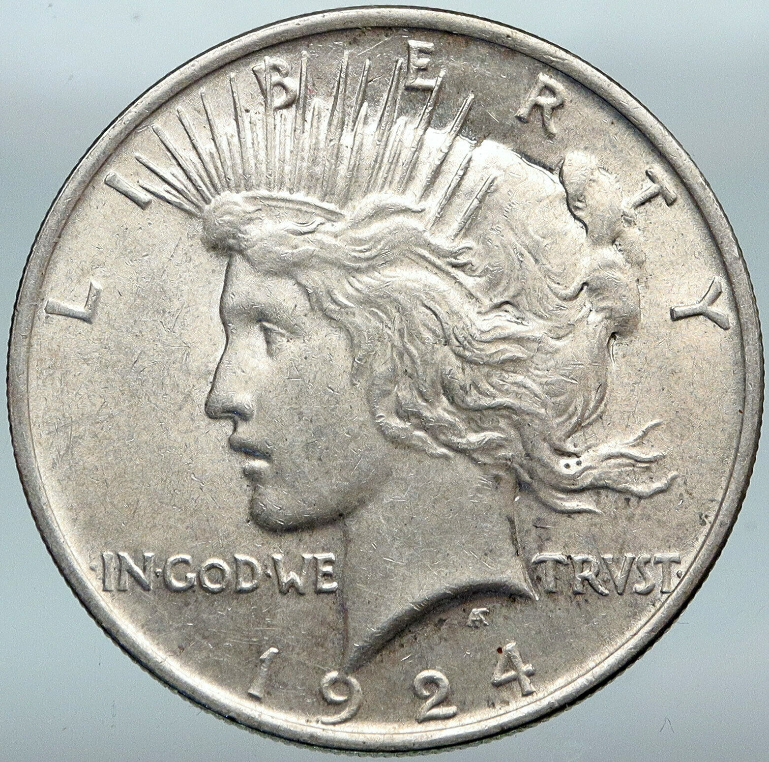 1924 USA United States LIBERTY EAGLE Vintage Silver OLD PEACE DOLLAR Coin i88289