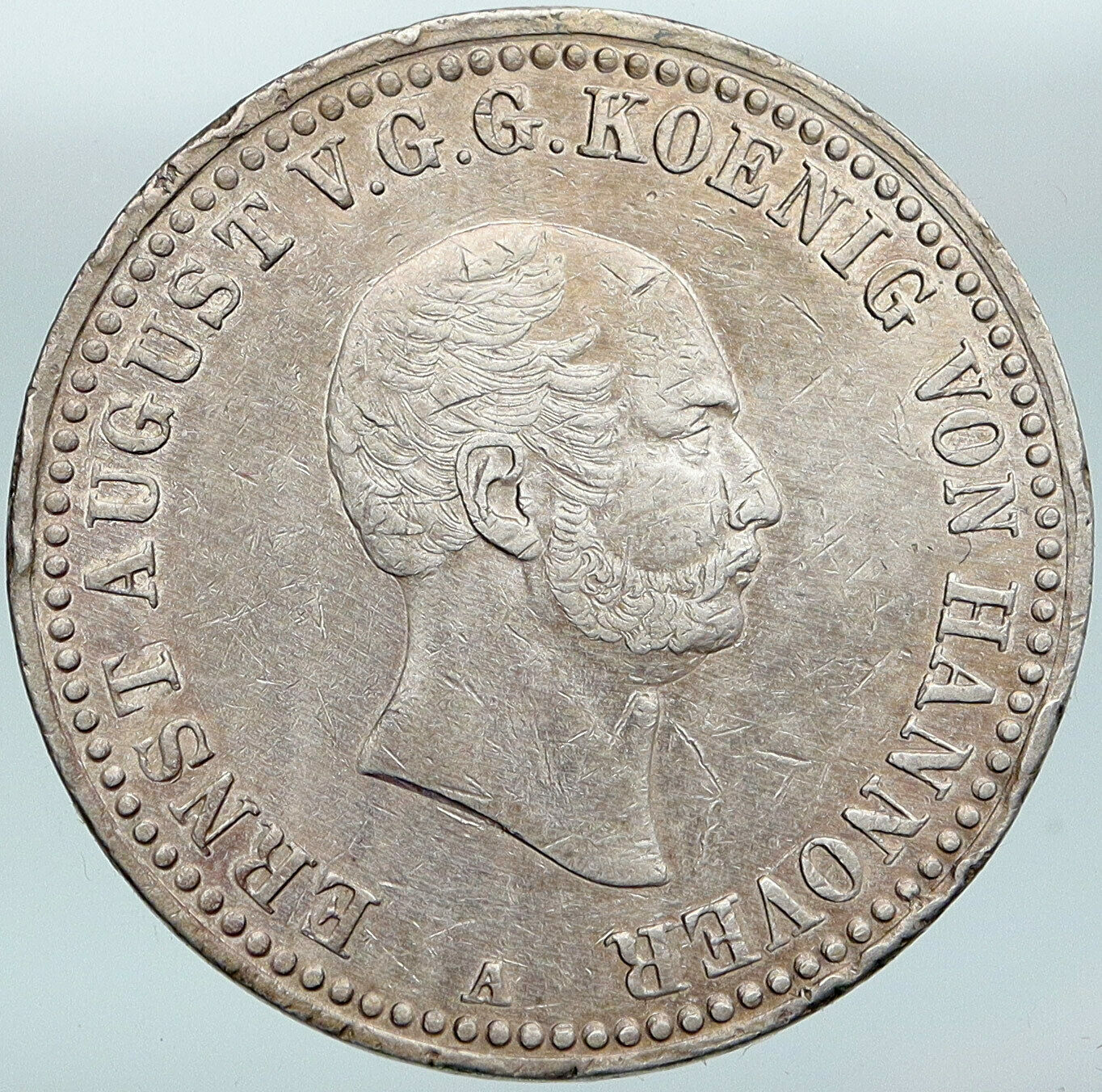 1838 GERMANY German States Hannover King ERNST AUGUST Silver THALER Coin i88292