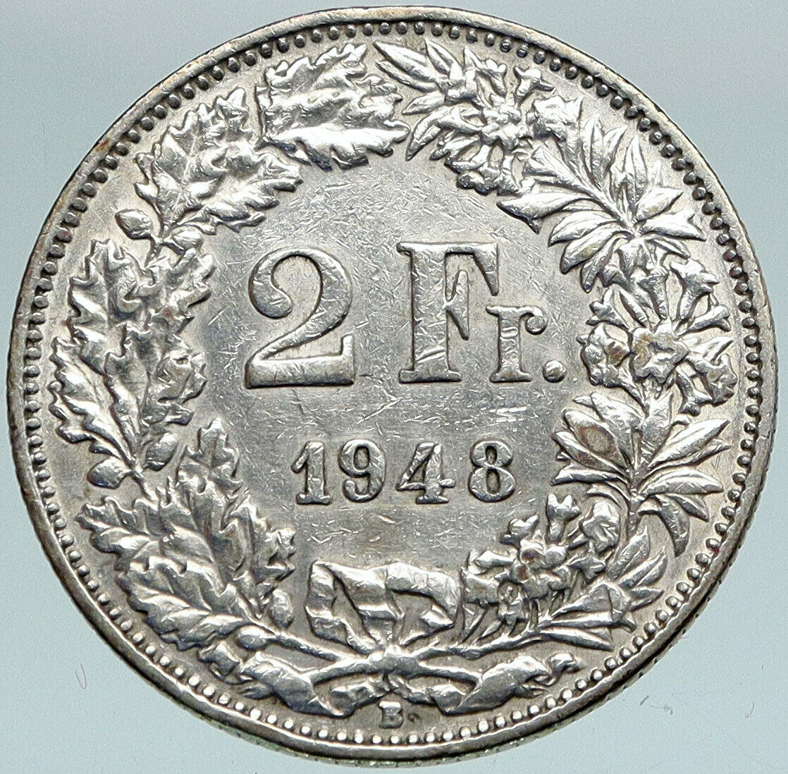 1963 SWITZERLAND - SILVER 2 Francs Coin HELVETIA Symbolizes SWISS Nation i88243