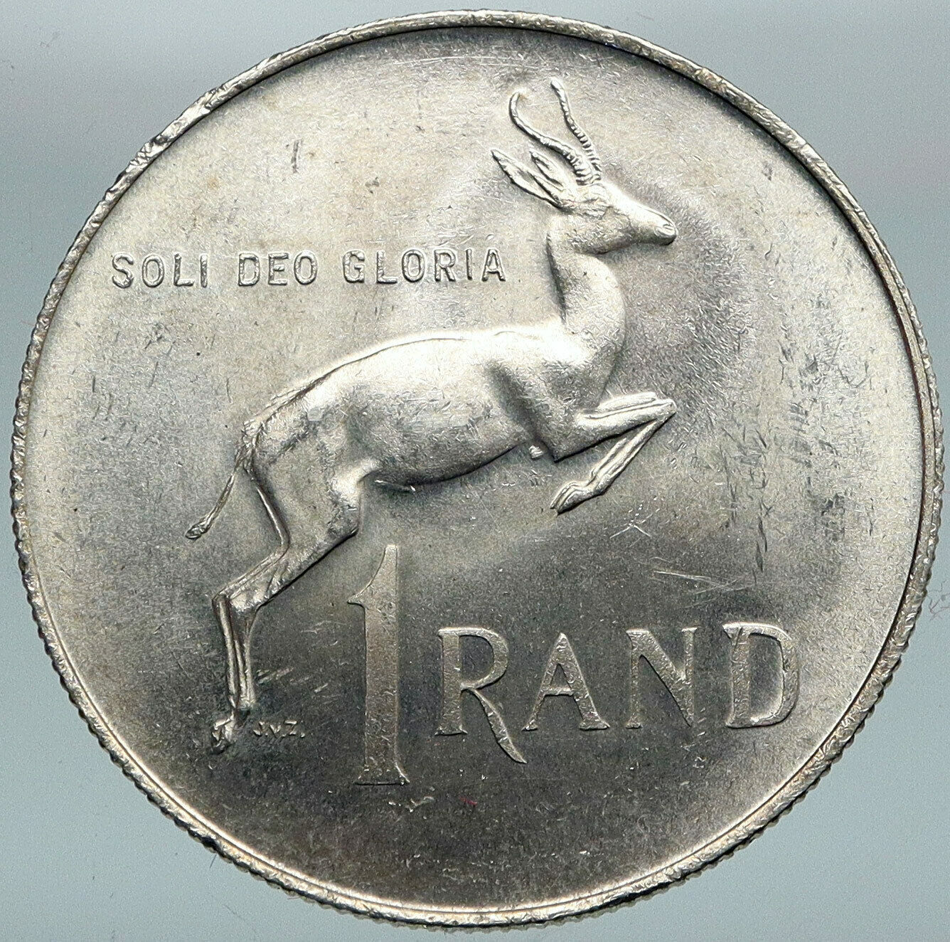 1967 SOUTH AFRICA Dr. Hendrik Frensch Verwoerd OLD Silver 1 Rand Coin i88261