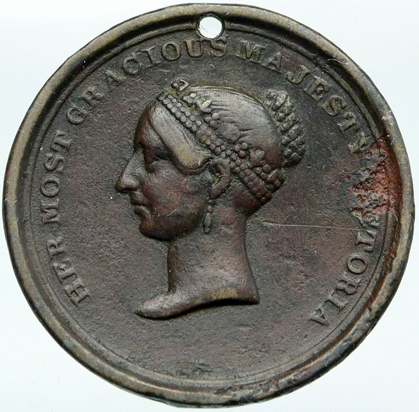 1838 Great Britain UK QUEEN VICTORIA Coronation ANTIQUE OLD Crown Medal i88265