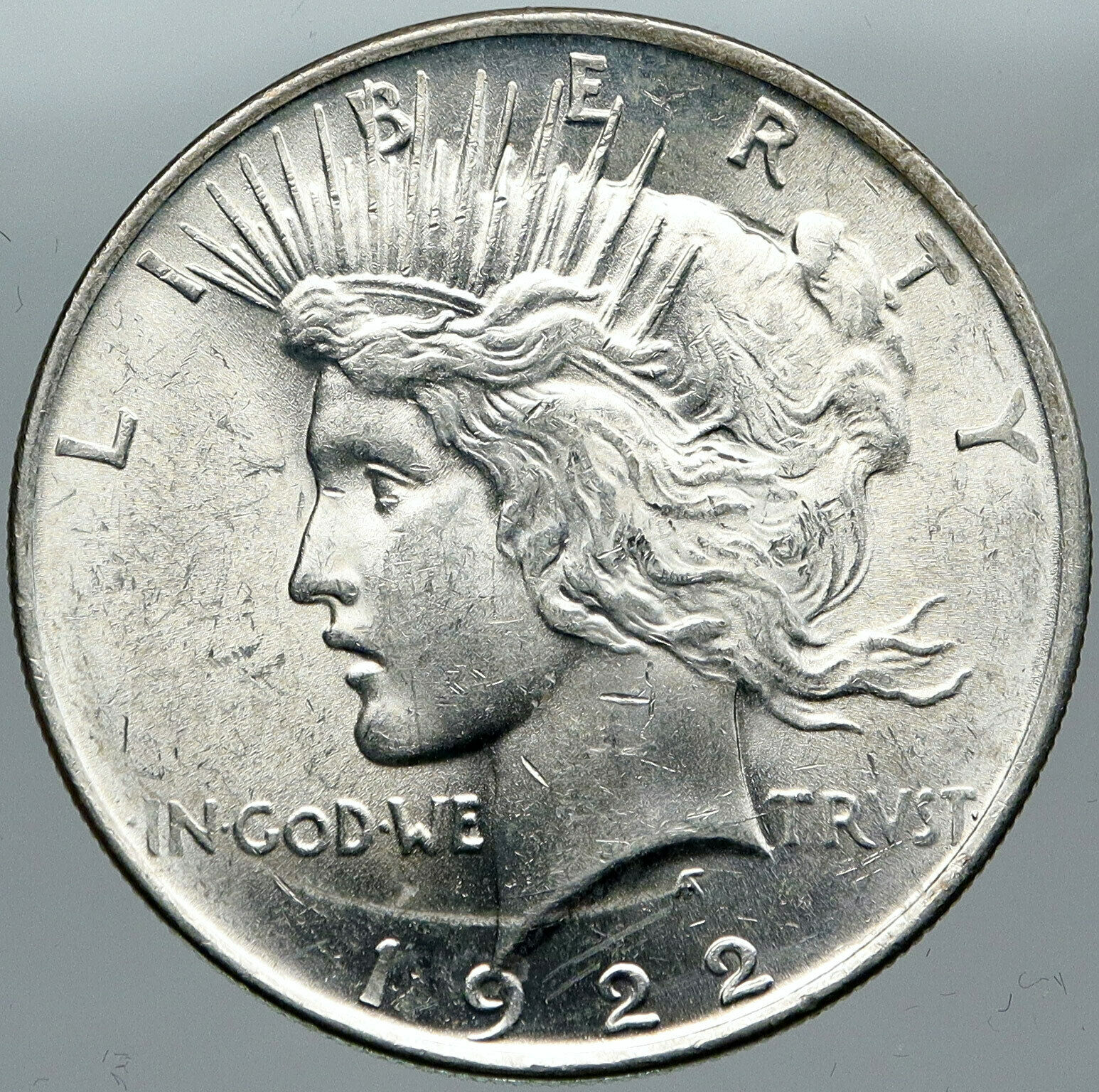 1922 USA United States LIBERTY EAGLE Vintage Silver OLD PEACE DOLLAR Coin i88593