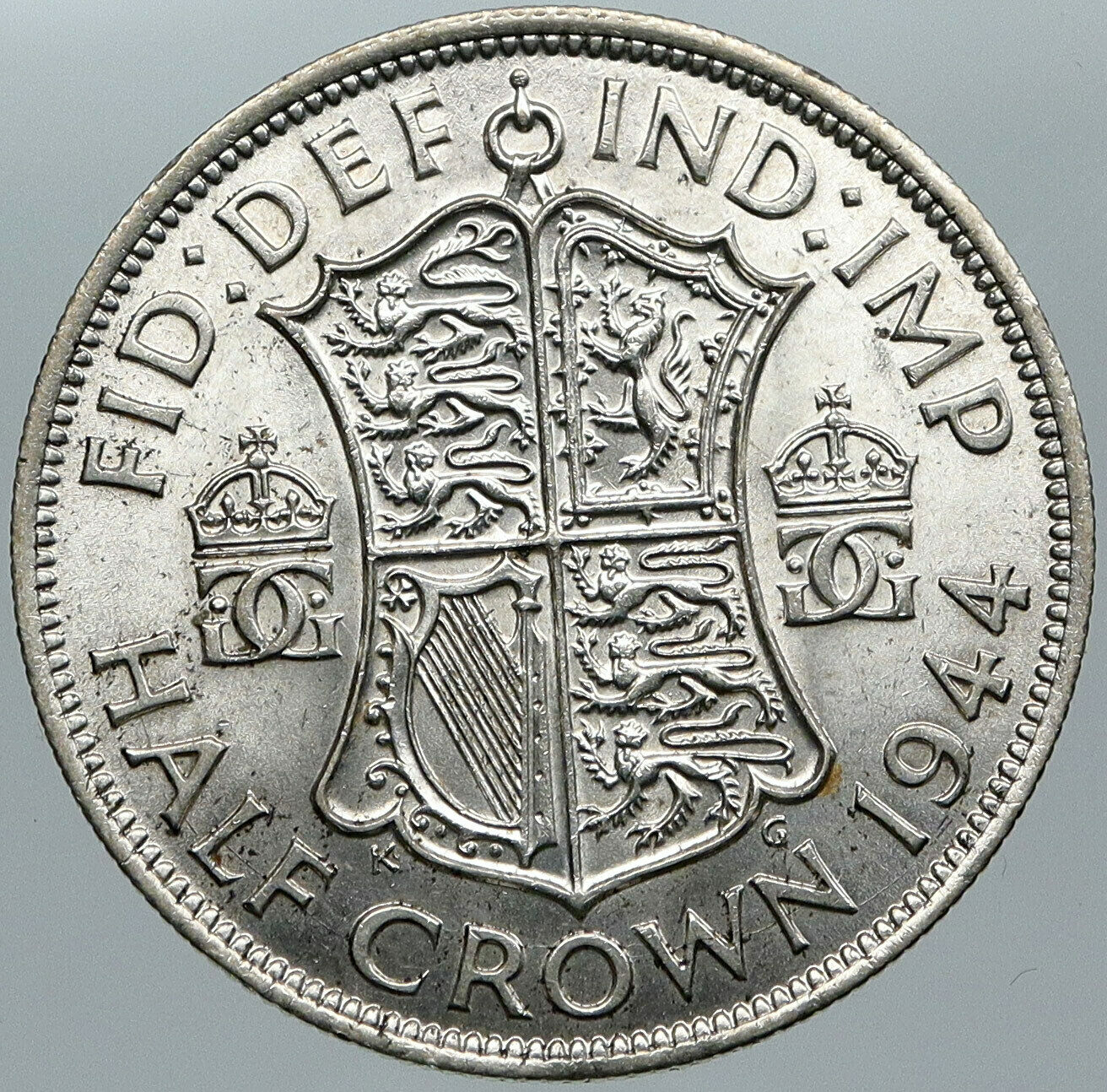 1944 Great Britain United Kingdom UK GEORGE VI OLD Silver Half Crown Coin i88575