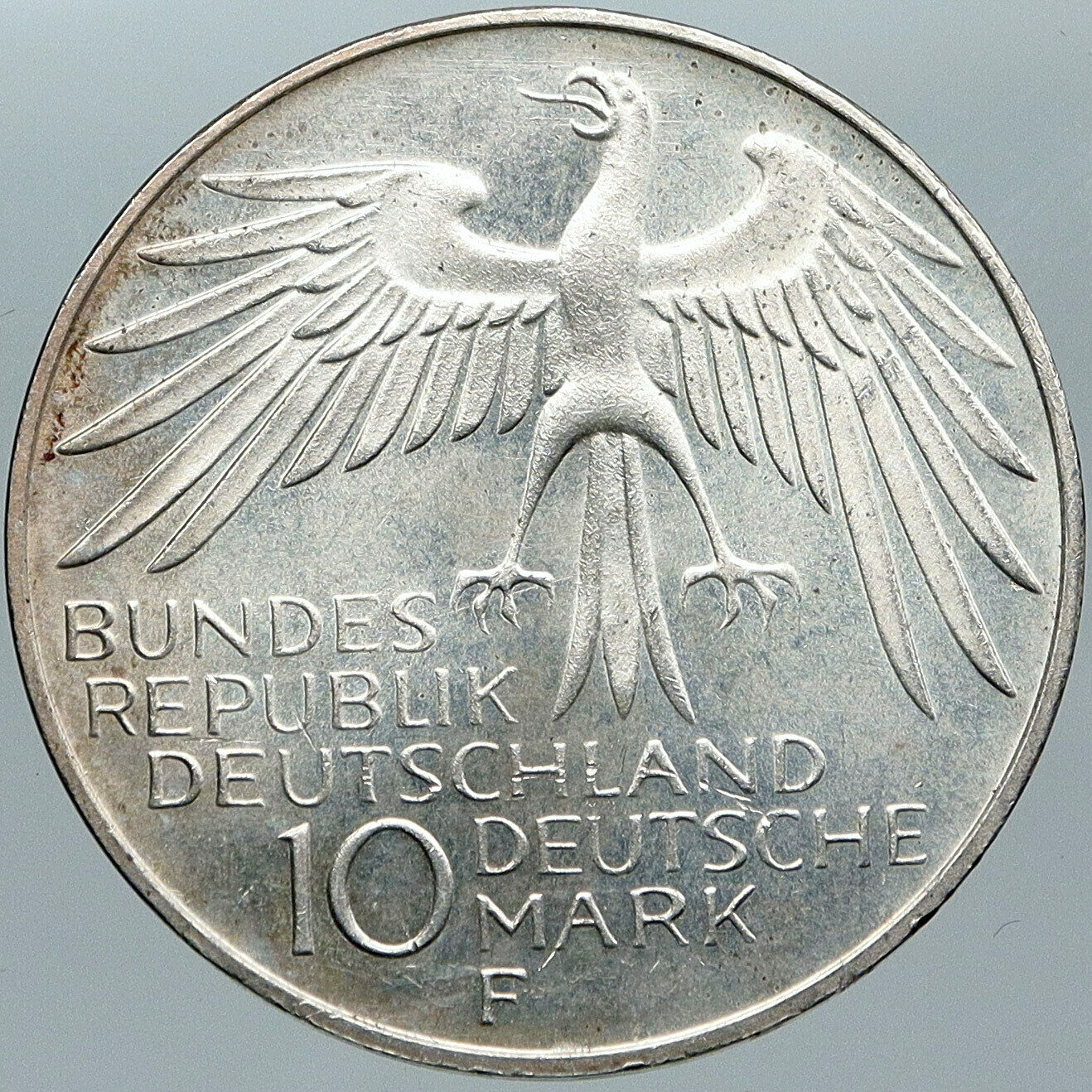 1972 Germany Munich Summer Olympics Stadium VINTAGE 10 Mark Silver Coin i88574