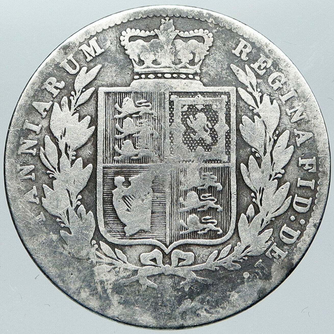 1875 UK Great Britain United Kingdom QUEEN VICTORIA Silver 1/2 Crown Coin i88581