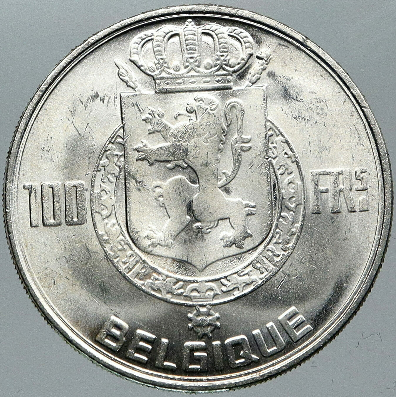 1954 BELGIUM Kings Leopold I II III & Albert I OLD Silver 100 Francs Coin i88594