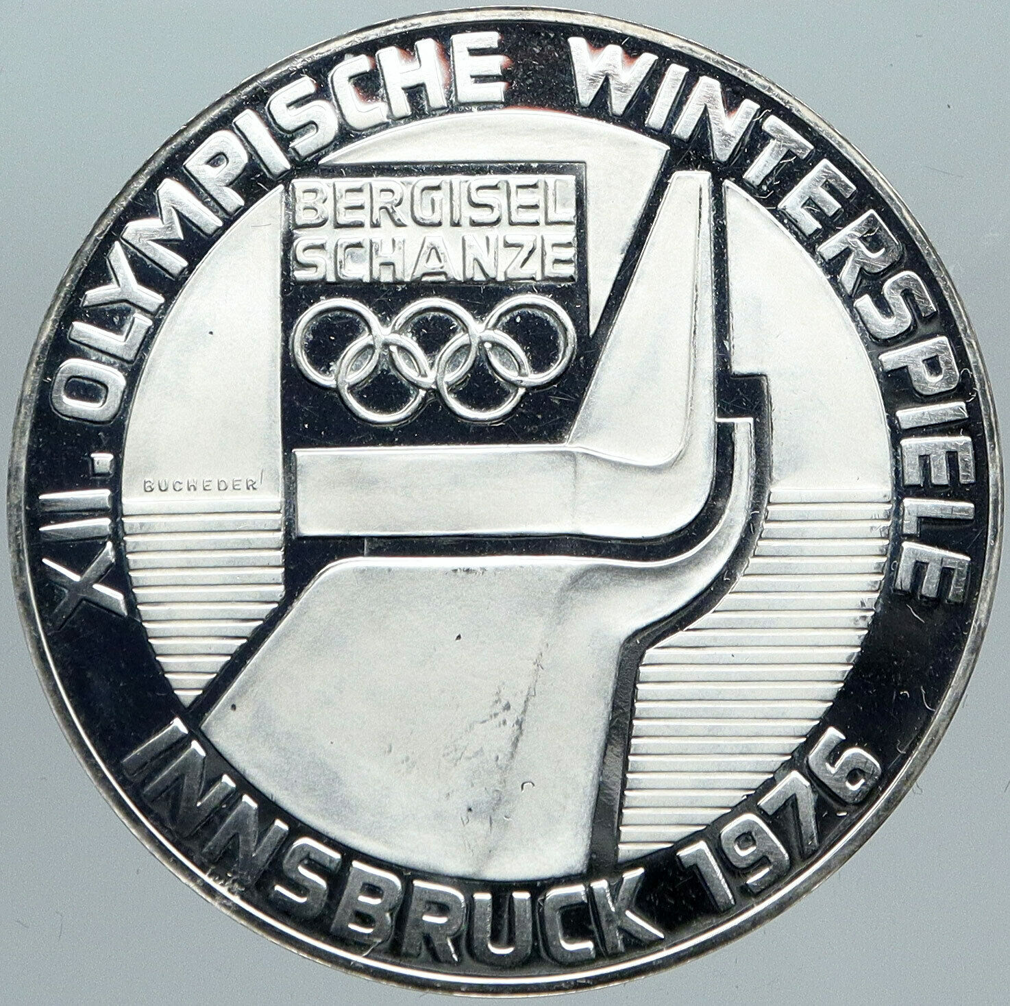 1976 Innsbruck WINTER Olympic Games AUSTRIA PRF SILVER 100 Schilling Coin i88578