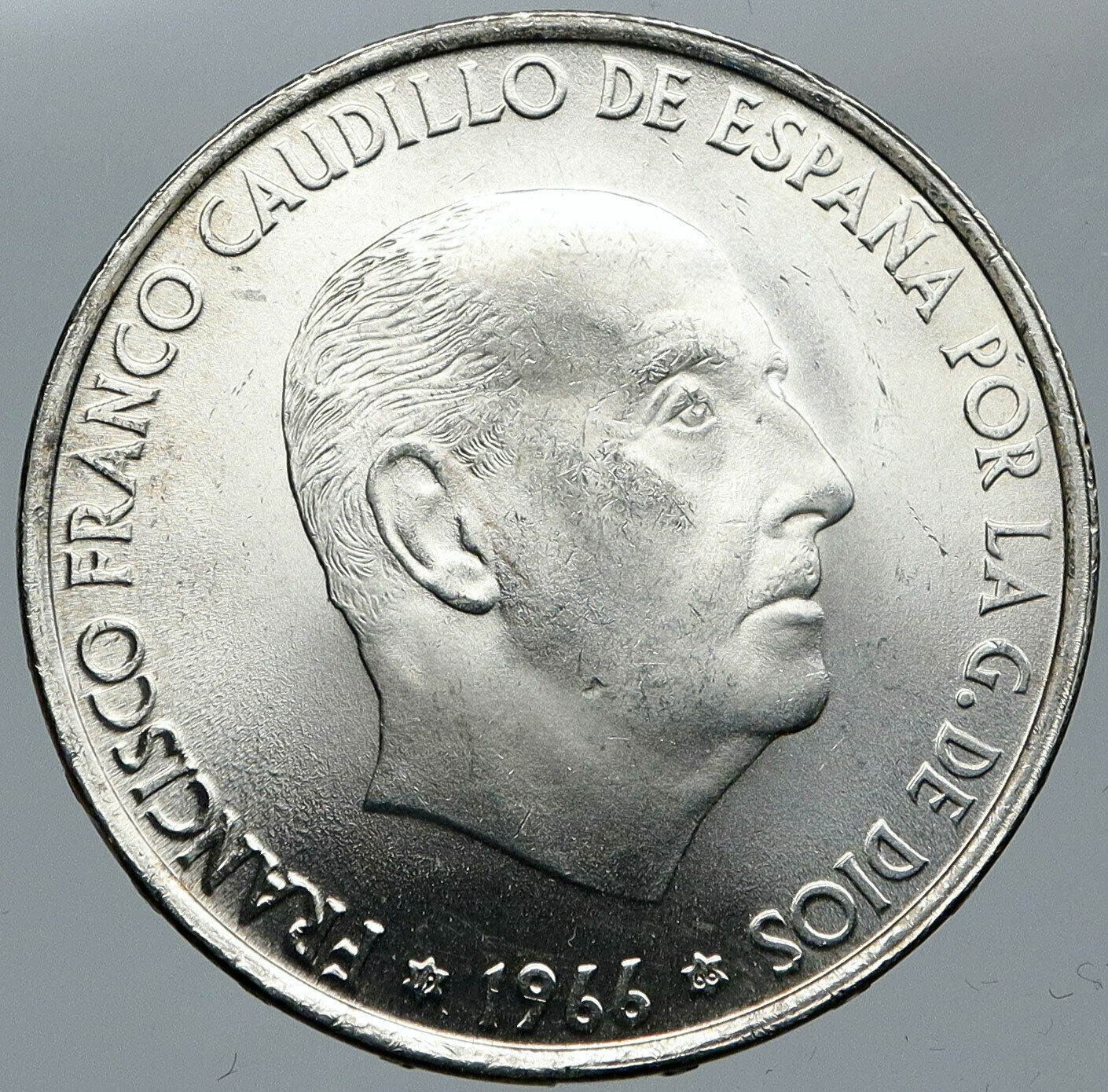 1966 SPAIN Large Franco Caudillo VINTAGE Silver 100 Pesetas Spanish Coin i88597