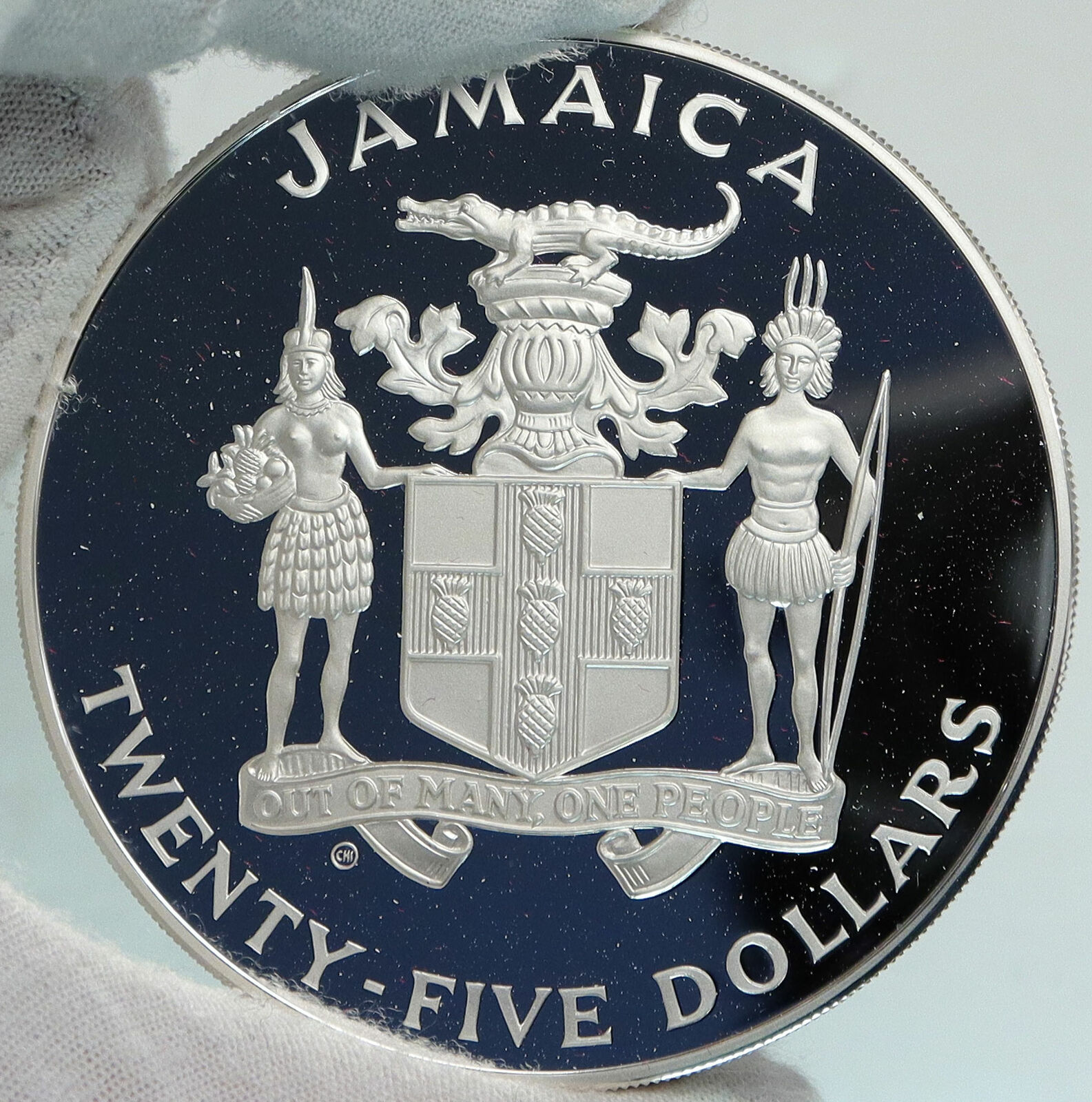 1984 JAMAICA Los Angeles USA OLYMPICS RUNNING Proof Silver 25 Dollar Coin i89105