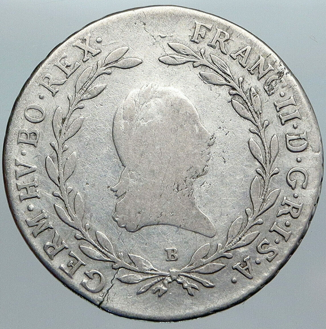 1795 B AUSTRIA w Emperor Franz II Genuine Silver 20 Kreuzer Austrian Coin i88994