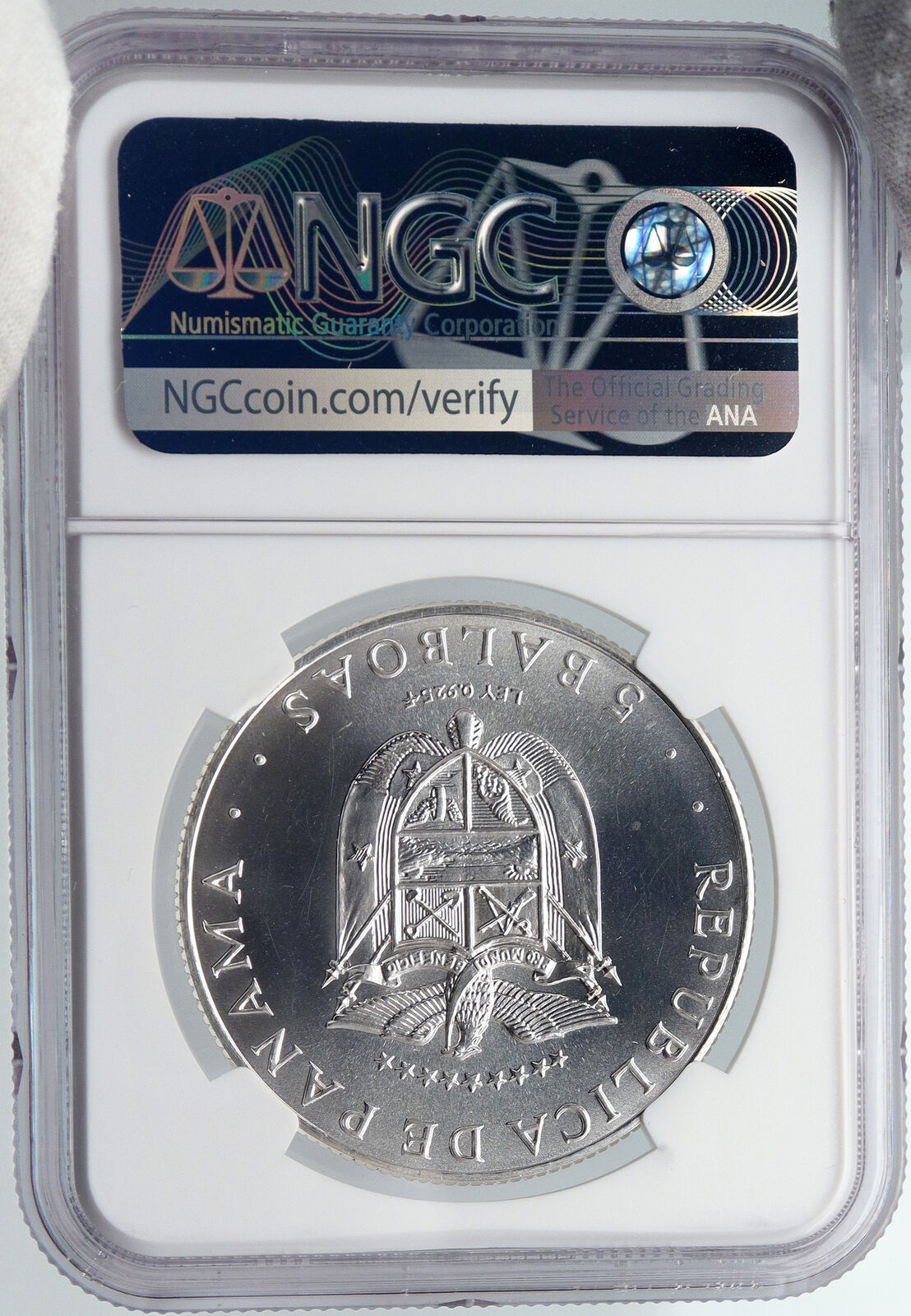 1970 PANAMA American Games GREEK DISC THROWER ATHLETE Silver 5B Coin NGC i89257