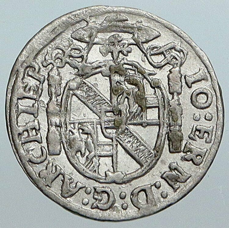 1695 AUSTRIA Bisphoric SALZBURG Johann Ernst von Thun Silver Kreuzer Coin i89030