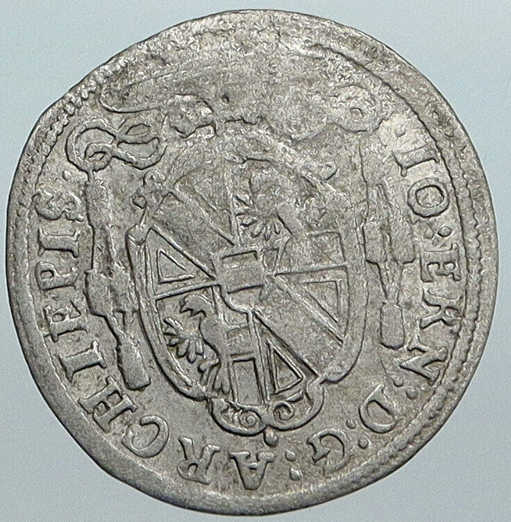 1698 AUSTRIA Bisphoric SALZBURG Johann Ernst Thun Silver 2 Kreuzer Coin i89033