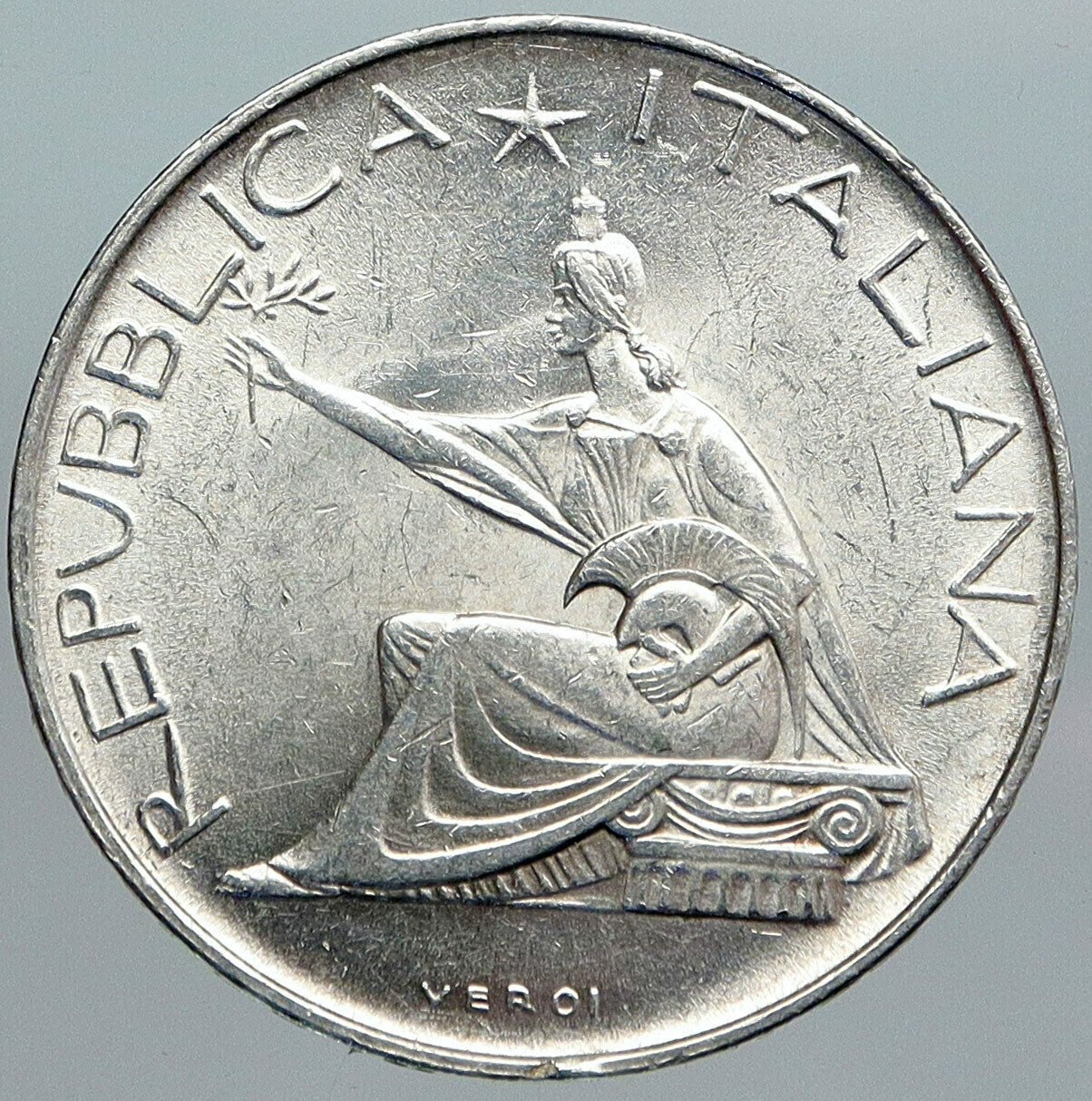 1961 ITALY Silver 500 Lire Coin ITALIAN UNIFICATION Rome Capital CHARIOT i89015