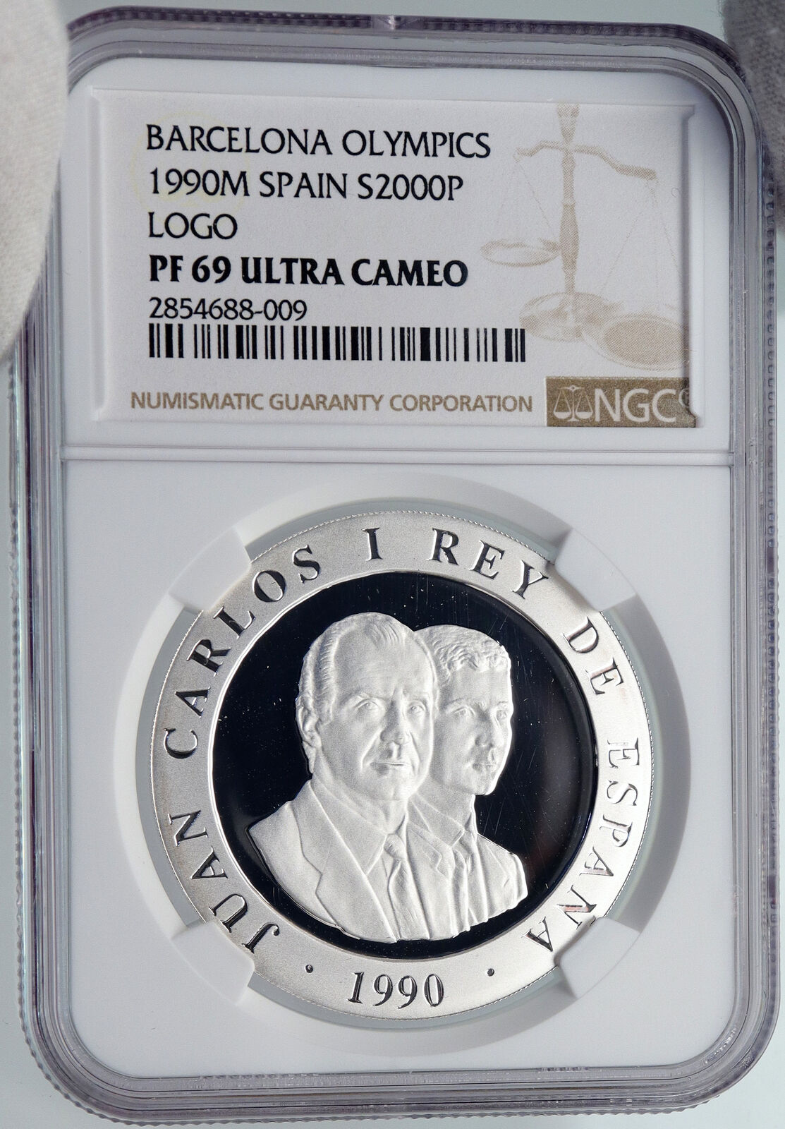 1990 M SPAIN King JUAN CARLOS I Barcelona Olympics Silver 2000 P Coin NGC i89253