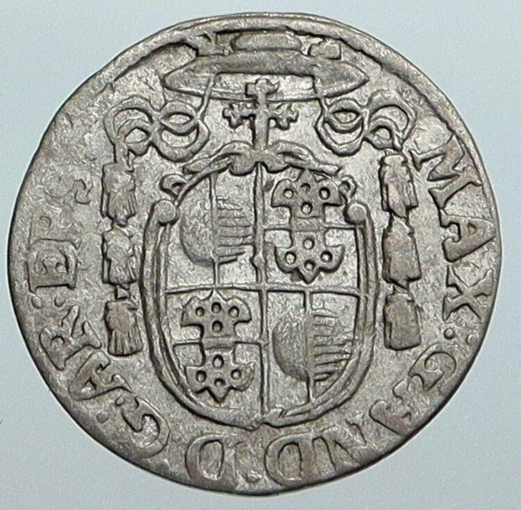 1679 AUSTRIA Salzburg BISHOPRIC Max Gandolf Kuenburg Silver Kreuzer Coin i89041