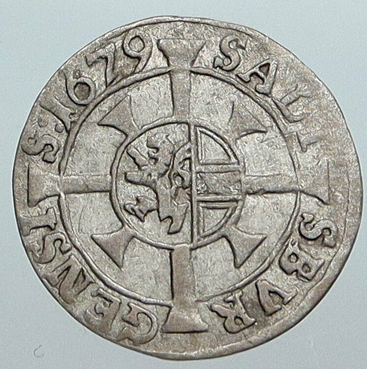 1679 AUSTRIA Salzburg BISHOPRIC Max Gandolf Kuenburg Silver Kreuzer Coin i89041