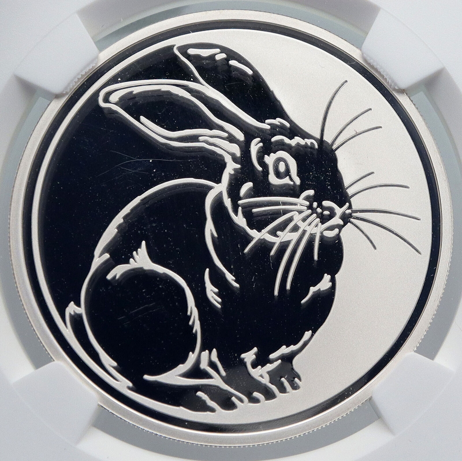 2011 RUSSIA Rabbit Lunar Calendar CHINESE ZODIAC Silver 3 Rouble Coin NGC i89250