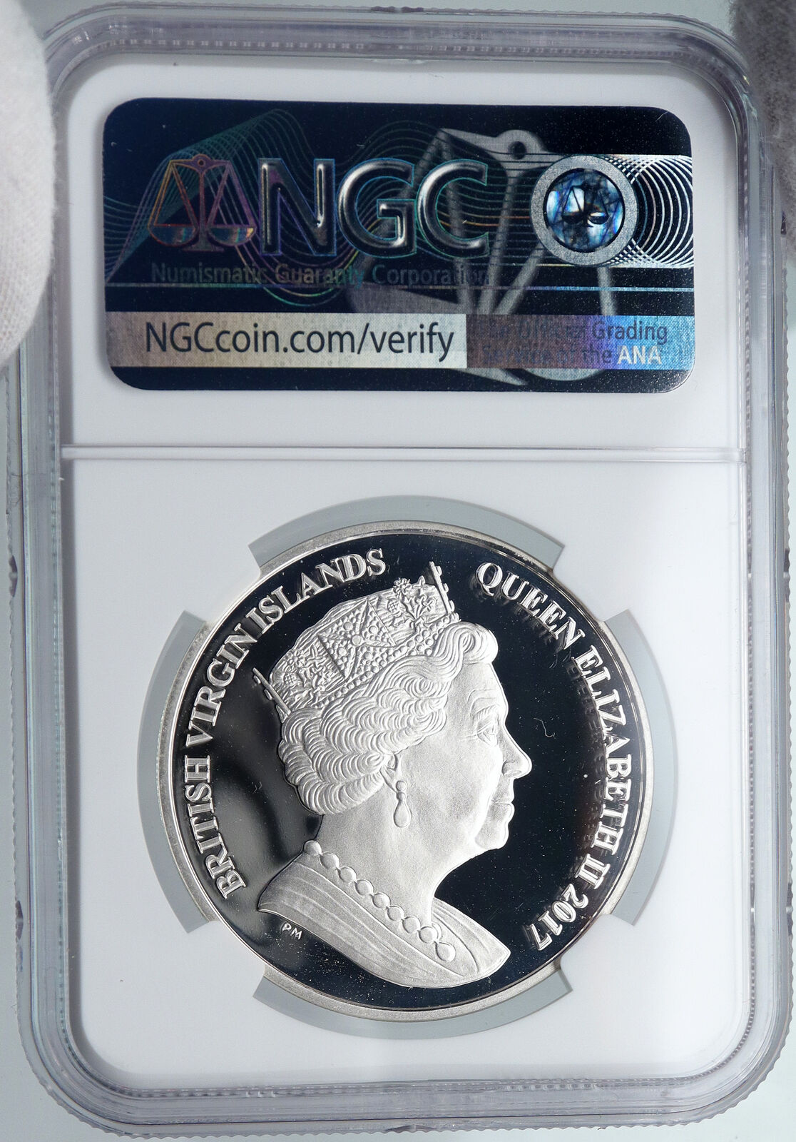 2017 British Virgin Islands UK QUEEN - SEAHORSE Proof Silver $10 Coin NGC i89219