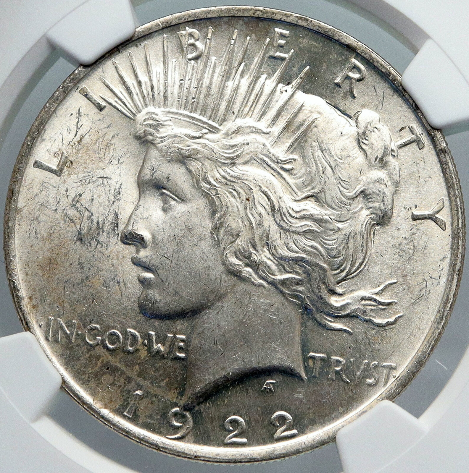 1922 USA United States LIBERTY EAGLE Vintage Silver PEACE DOLLAR Coin NGC i89173