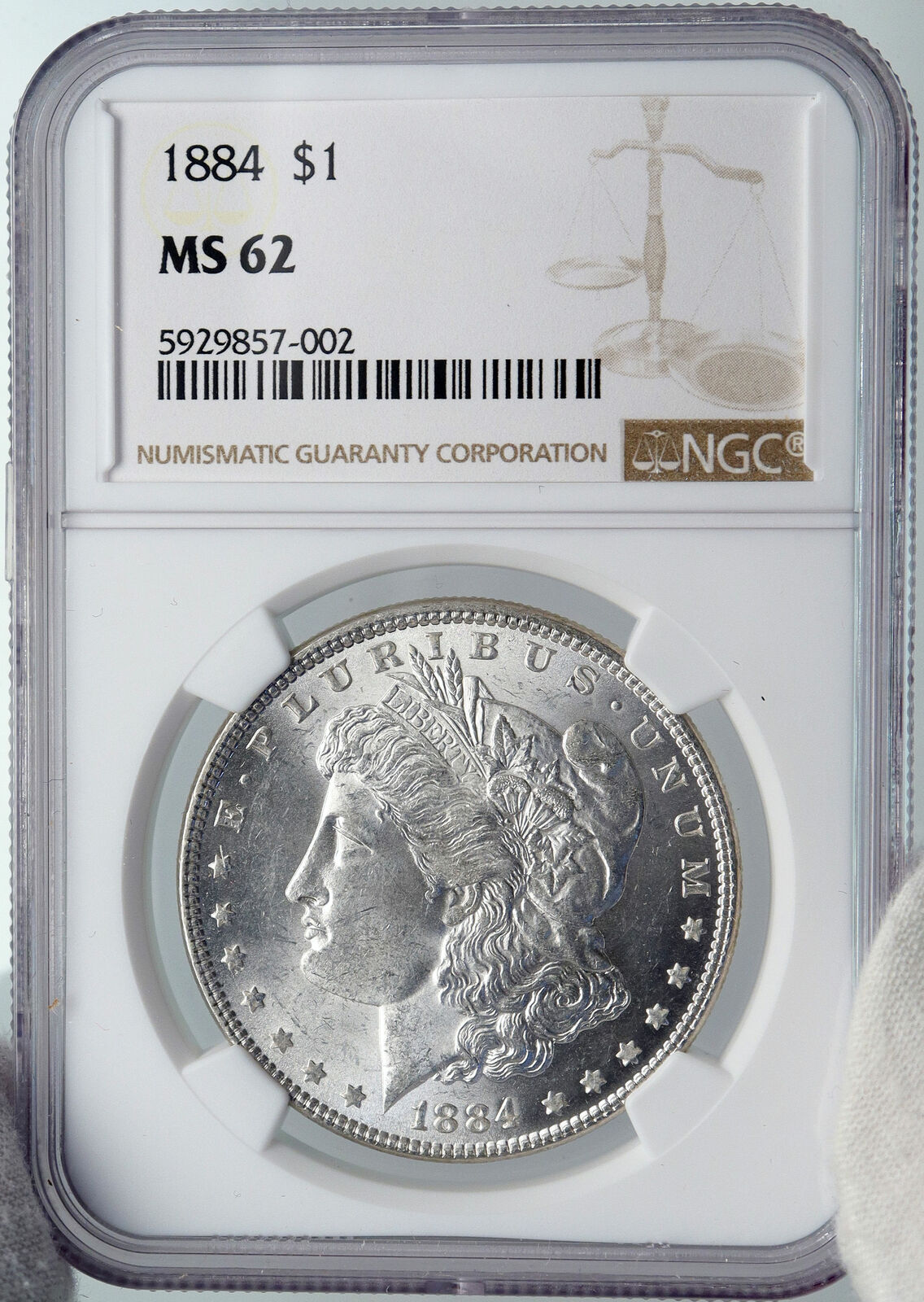 1884 P UNITED STATES of America SILVER Morgan US Dollar Coin EAGLE NGC i89176