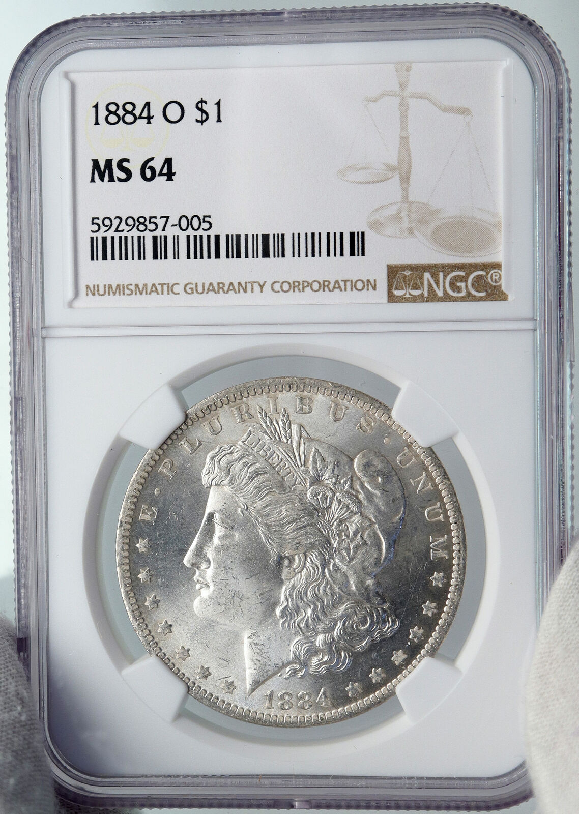 1884 O UNITED STATES of America SILVER Morgan US Dollar Coin EAGLE NGC i89179