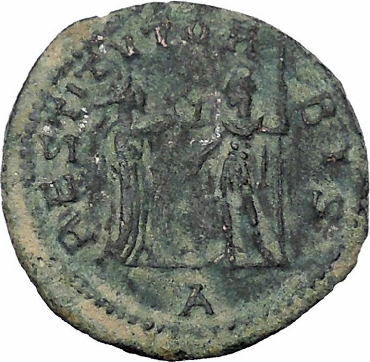 AURELIAN receving wreath from Orbis 272-274AD Rare Ancient Roman Coin i46989