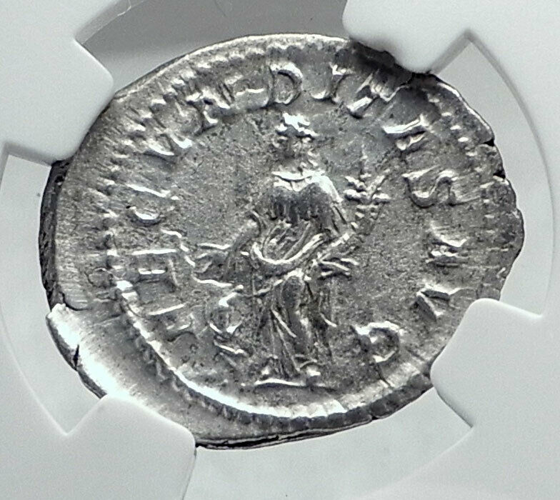 JULIA MAESA Authentic Ancient Rome Silver Roman Coin FECUDINTAS CHILD NGC i81433