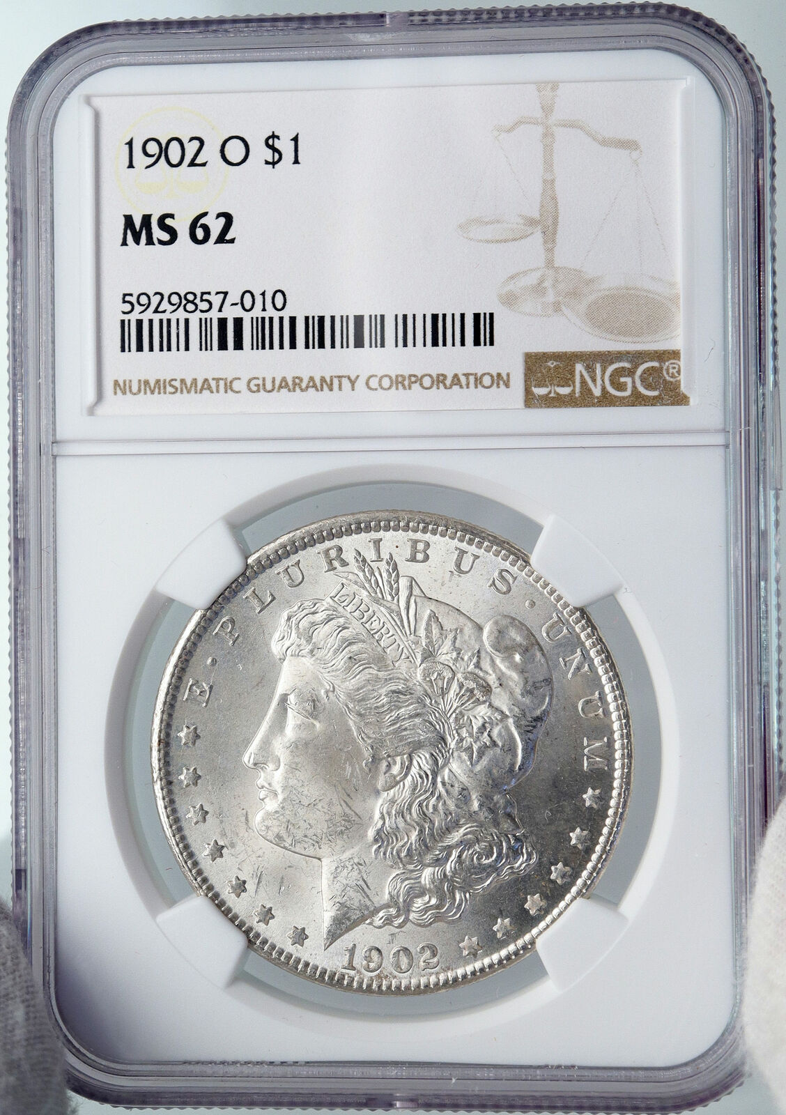 1902 O UNITED STATES of America SILVER Morgan US Dollar Coin EAGLE NGC i89184