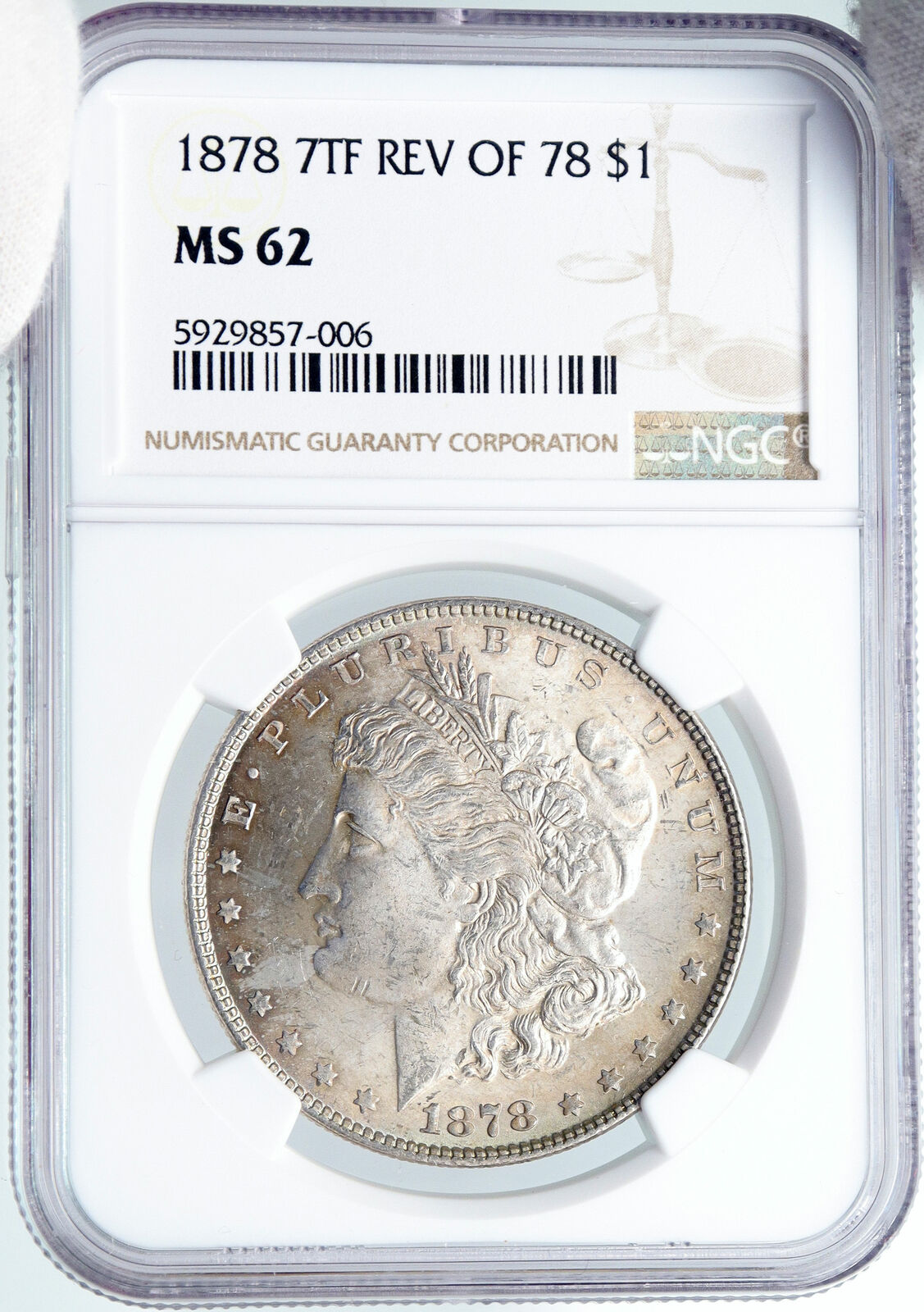 1878 UNITED STATES of America SILVER Morgan US Dollar Coin EAGLE Rare NGC i89180