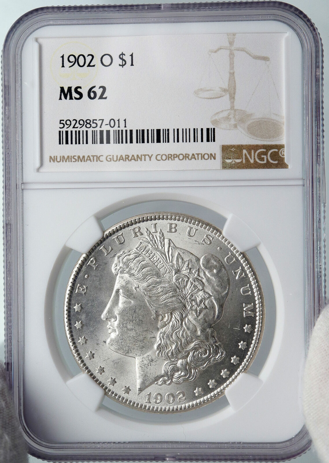 1902 O UNITED STATES of America SILVER Morgan US Dollar Coin EAGLE NGC i89185