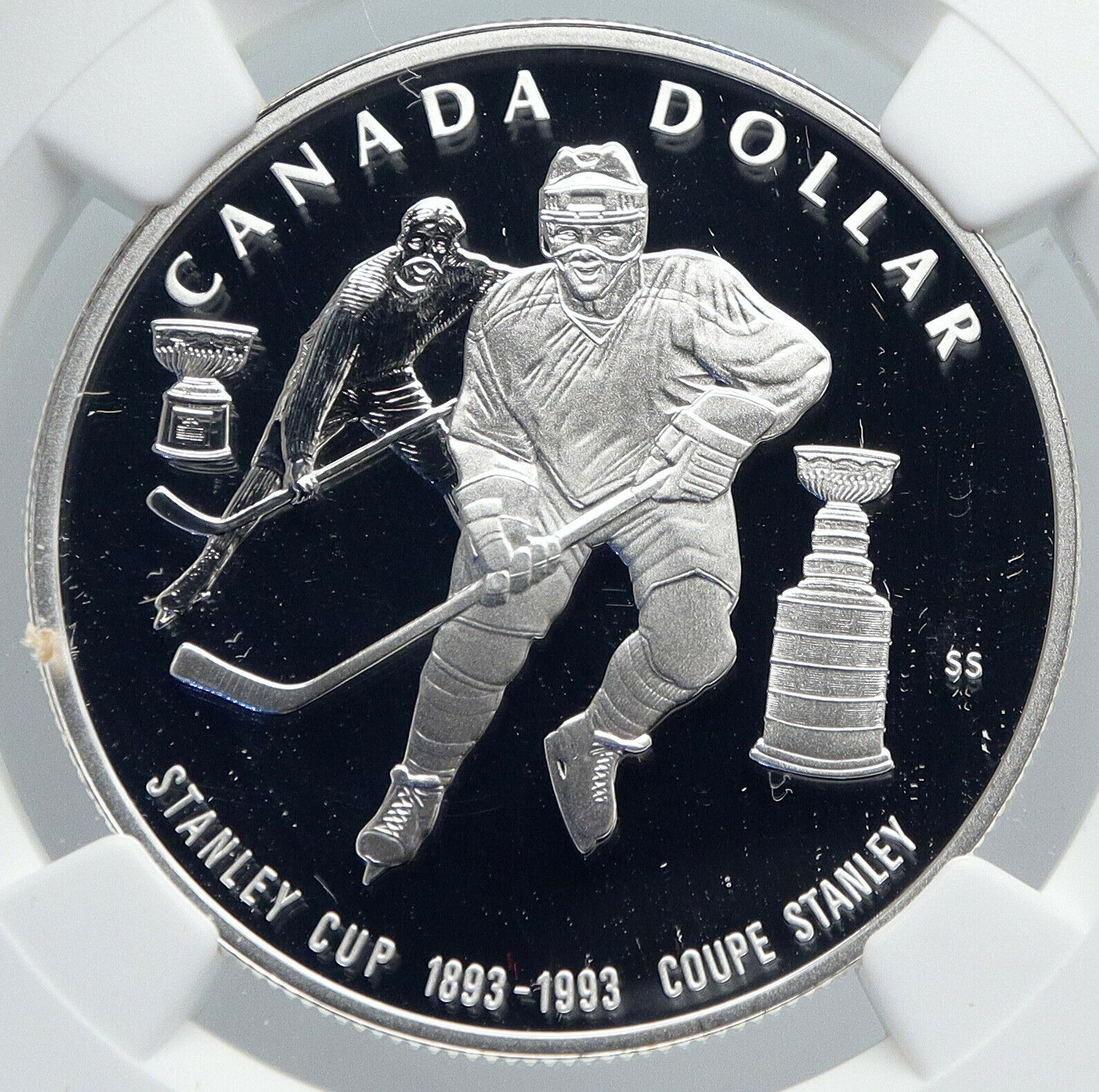 1993 CANADA Old ICE HOCKEY Staley Cup Variations Proof Silver $1 Coin NGC i89316