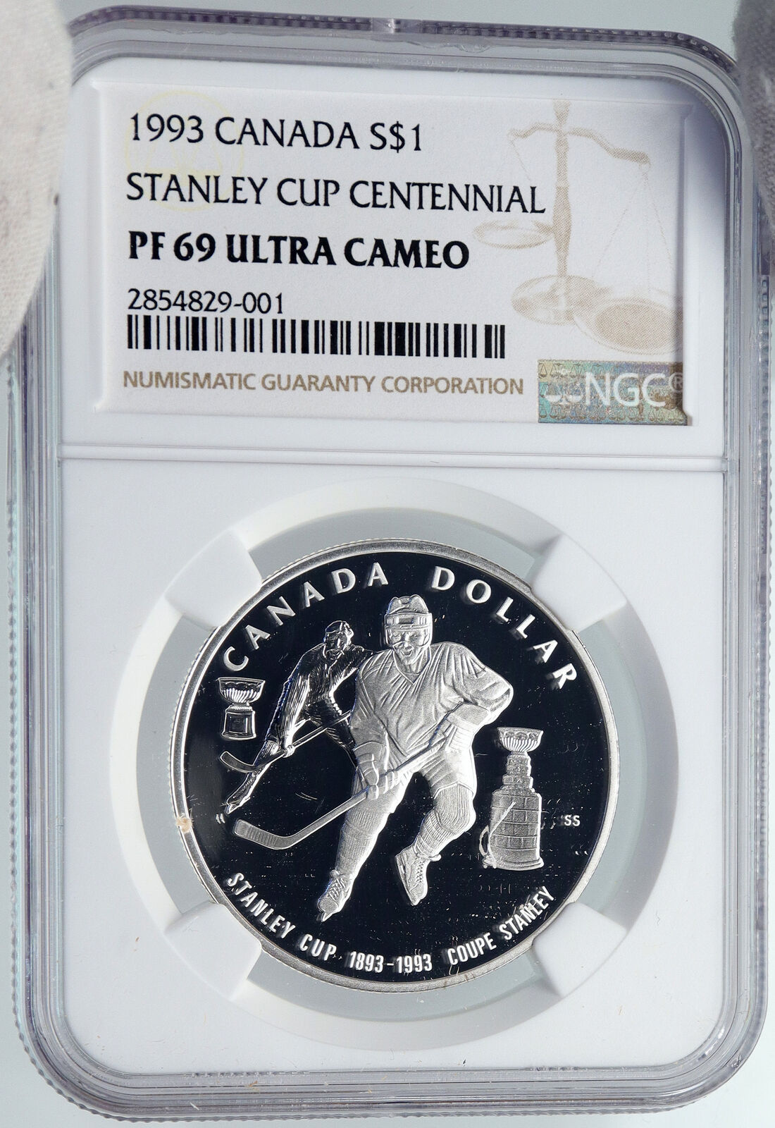 1993 CANADA Old ICE HOCKEY Staley Cup Variations Proof Silver $1 Coin NGC i89316