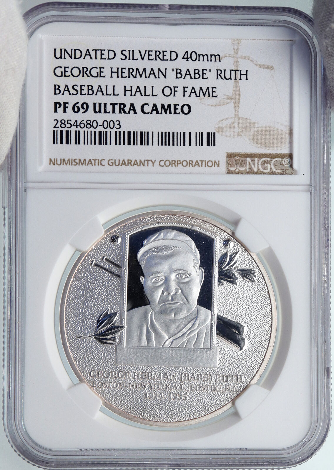 USA Babe Ruth BASEBALL Sports HALL OF FAME Memorabilia Token Medal NGC i89347