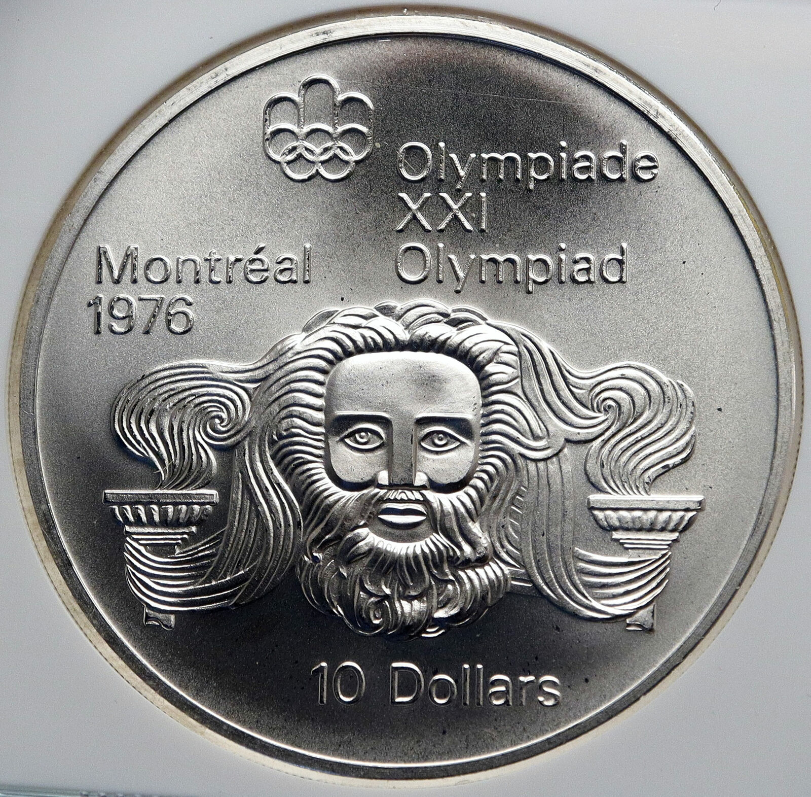 1974 CANADA Queen Elizabeth II Olympics Montreal ZEUS Silver $10 Coin NGC i85237