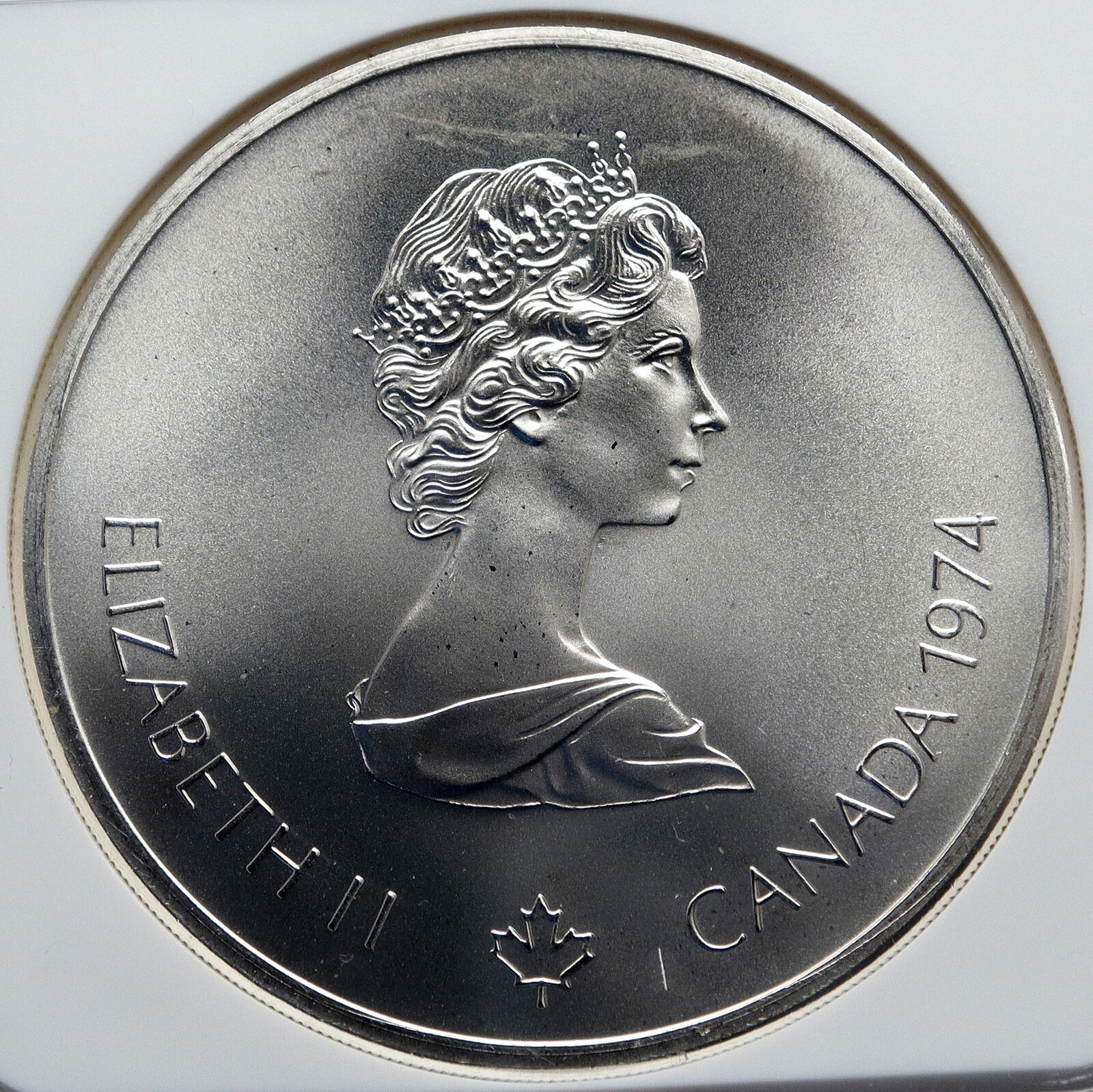 1974 CANADA Queen Elizabeth II Olympics Montreal ZEUS Silver $10 Coin NGC i85237