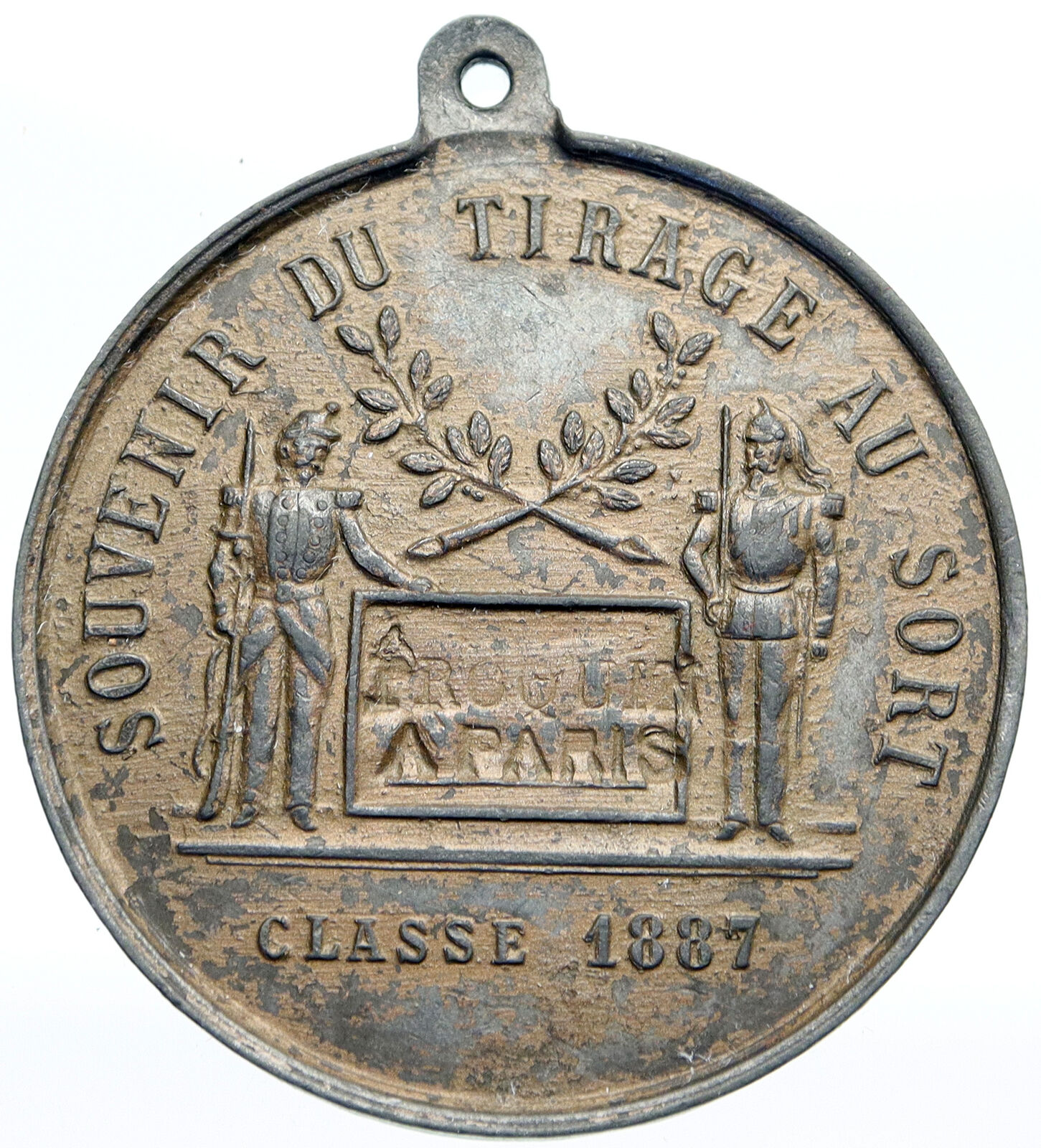 1887 FRANCE Lottery Souvenir LIBERTY WORLD's FAIR Vintage FRENCH Medal i89413